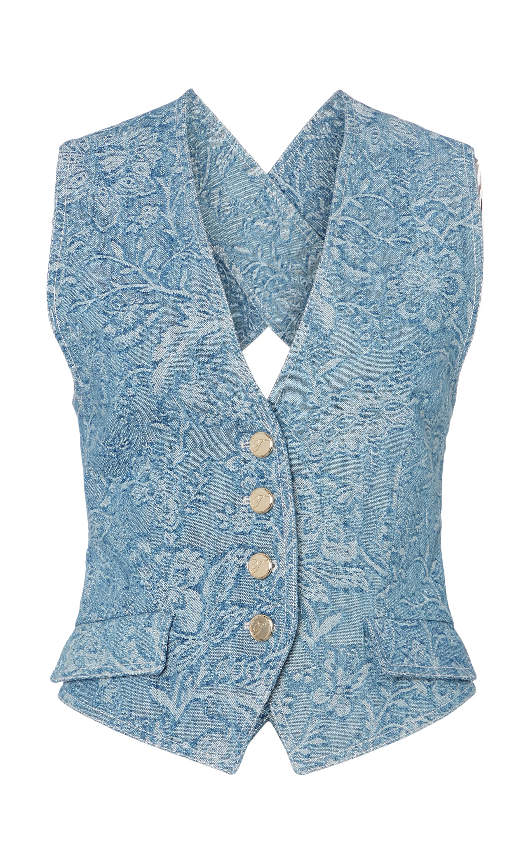 Francis Denim Waistcoat - Washed Blue