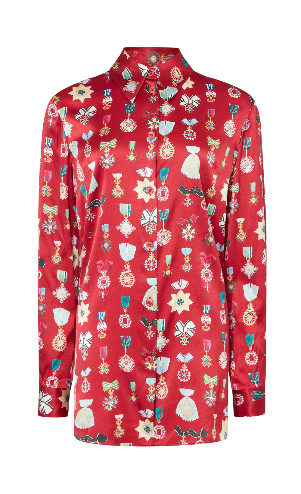 Gloriette Shirt Dress - Crimson