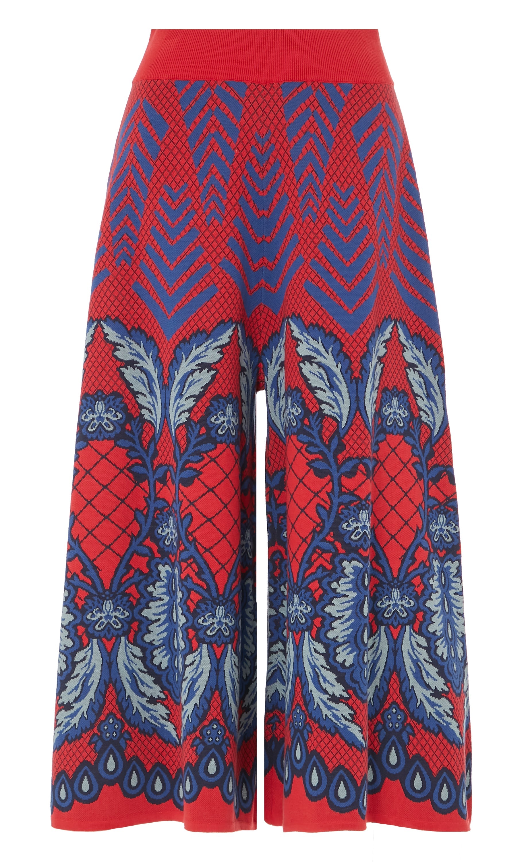 Francis Grid Knit Trousers - Crimson