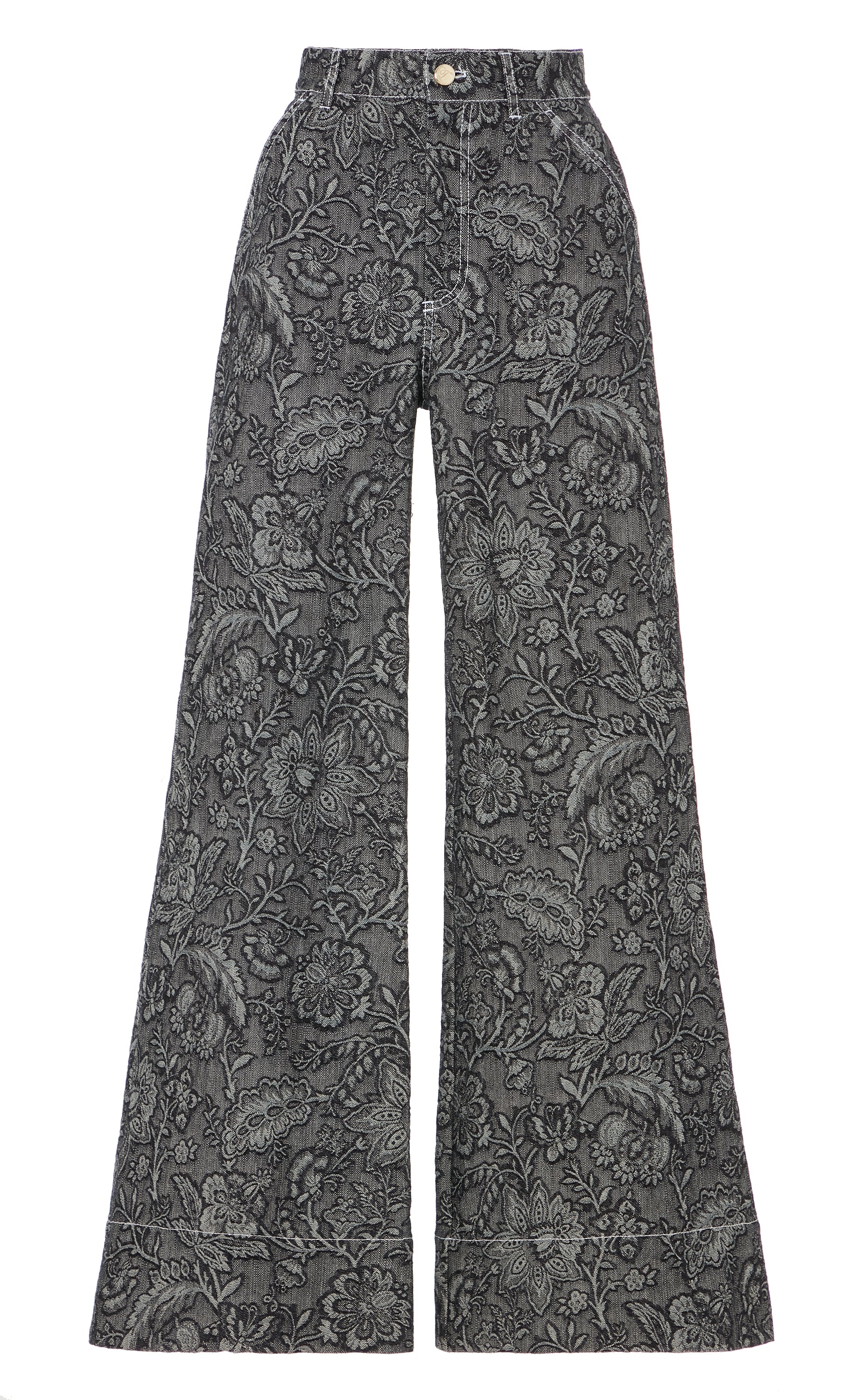 Francis Denim Wide-Leg Trousers - Washed Black