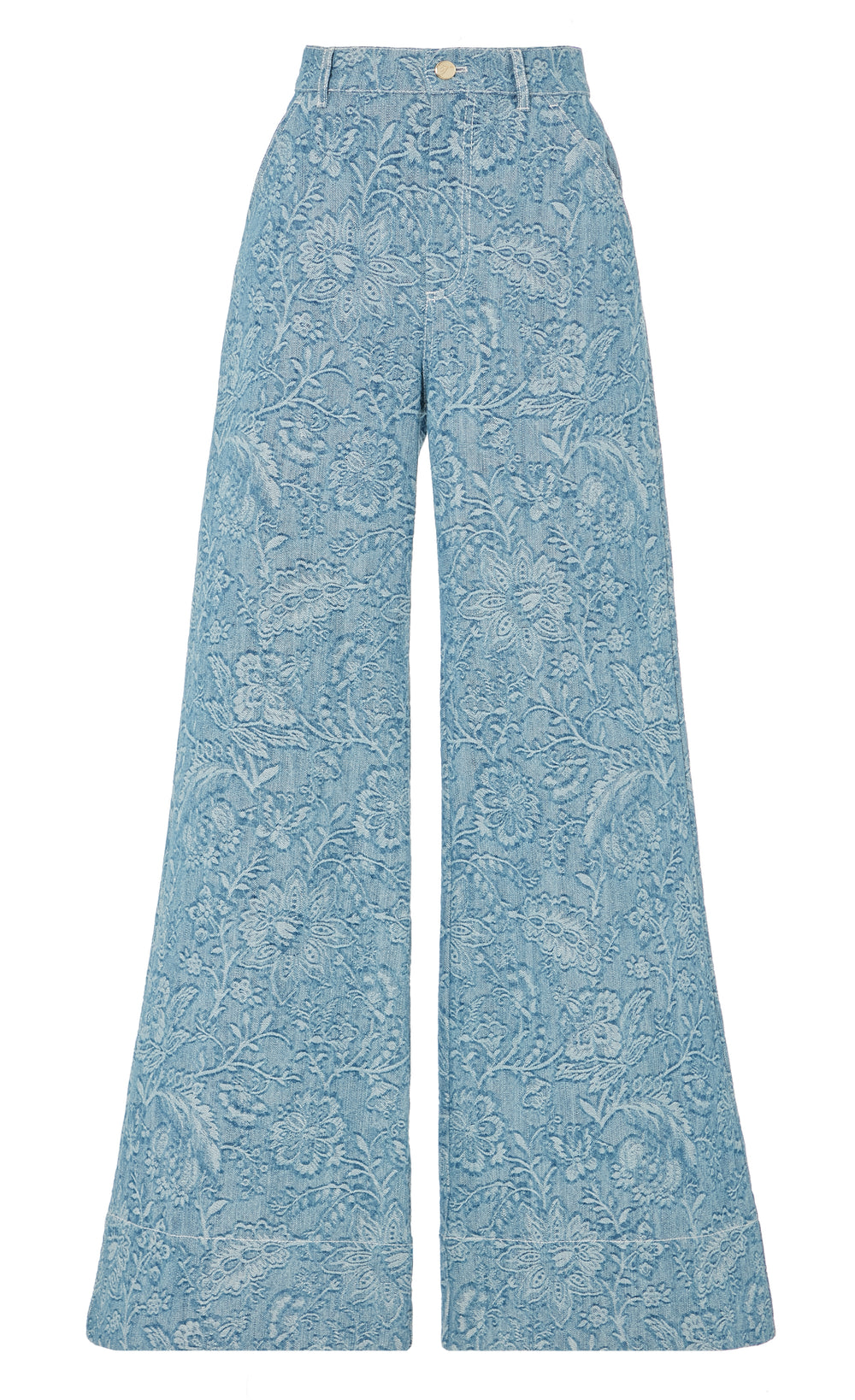 Francis Denim Wide Leg Trousers - Washed Blue