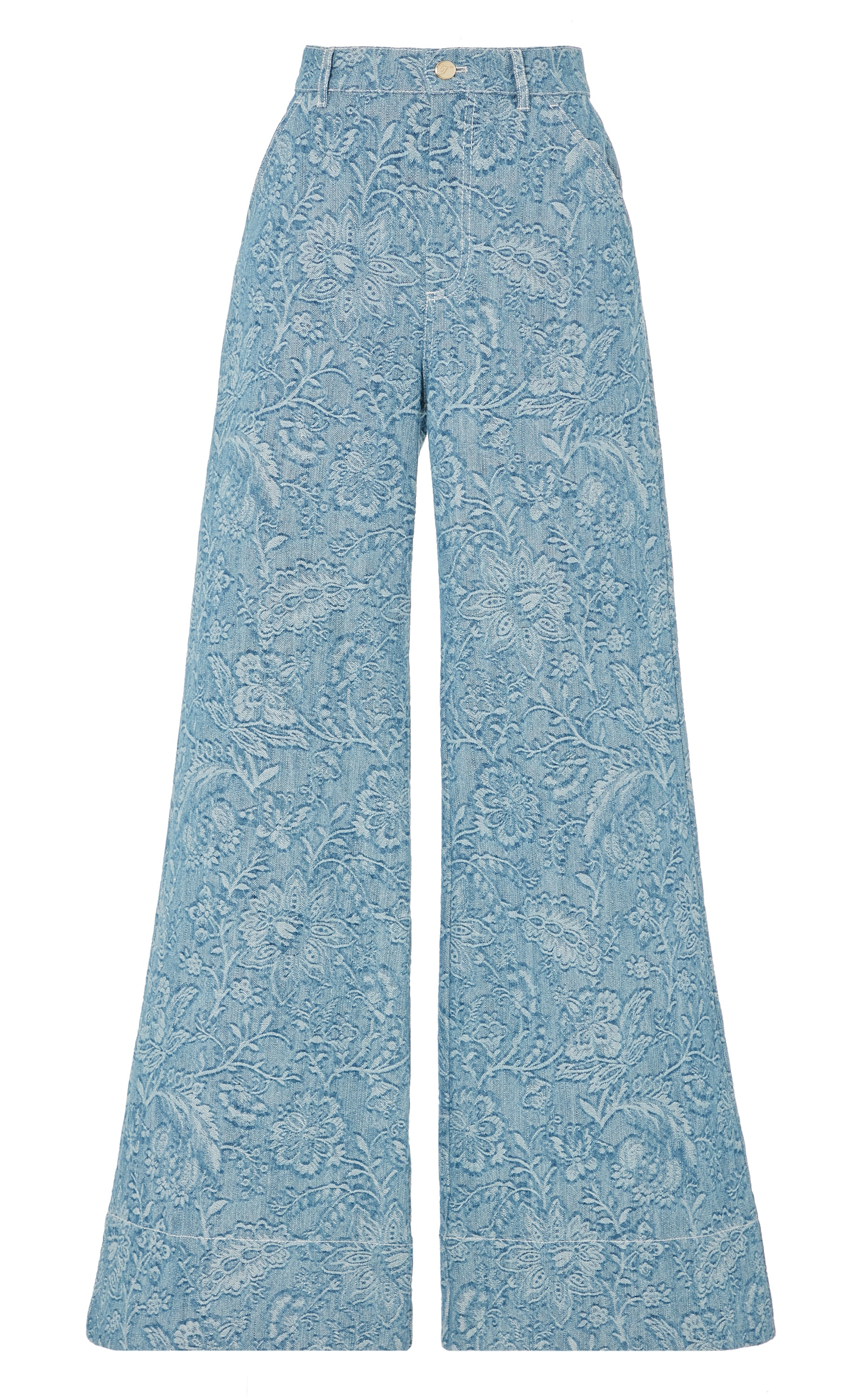 Francis Denim Wide Leg Trousers - Washed Blue