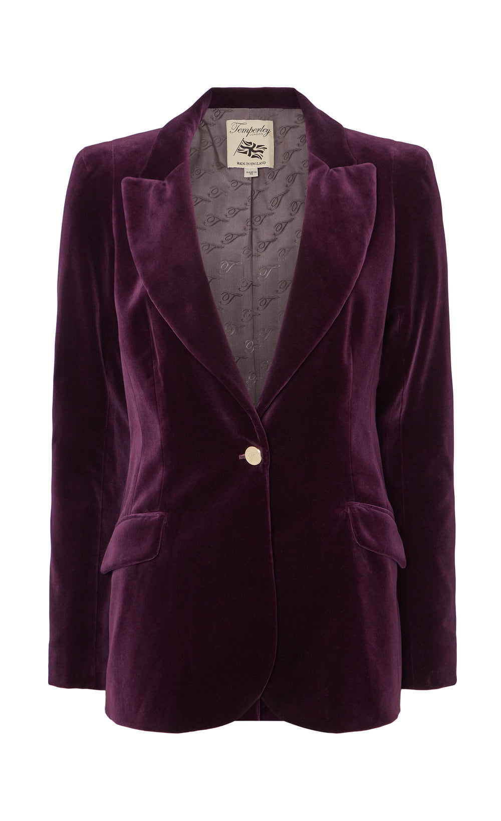 Clove Velvet Jacket Dark Amethyst Tailoring Temperley London