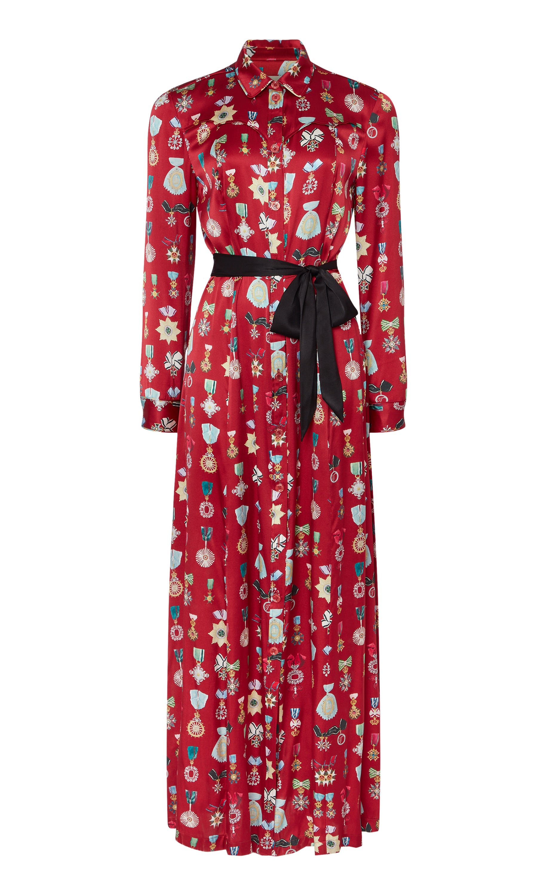 Gloriette Shirt Dress - Crimson