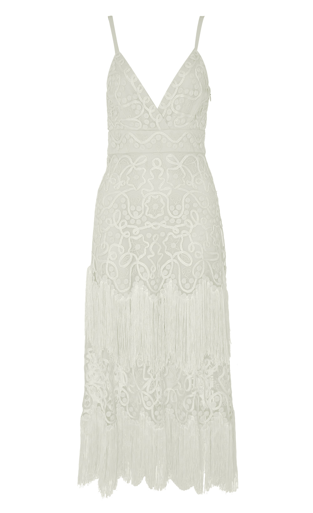 Cordelle Tassel Dress - White