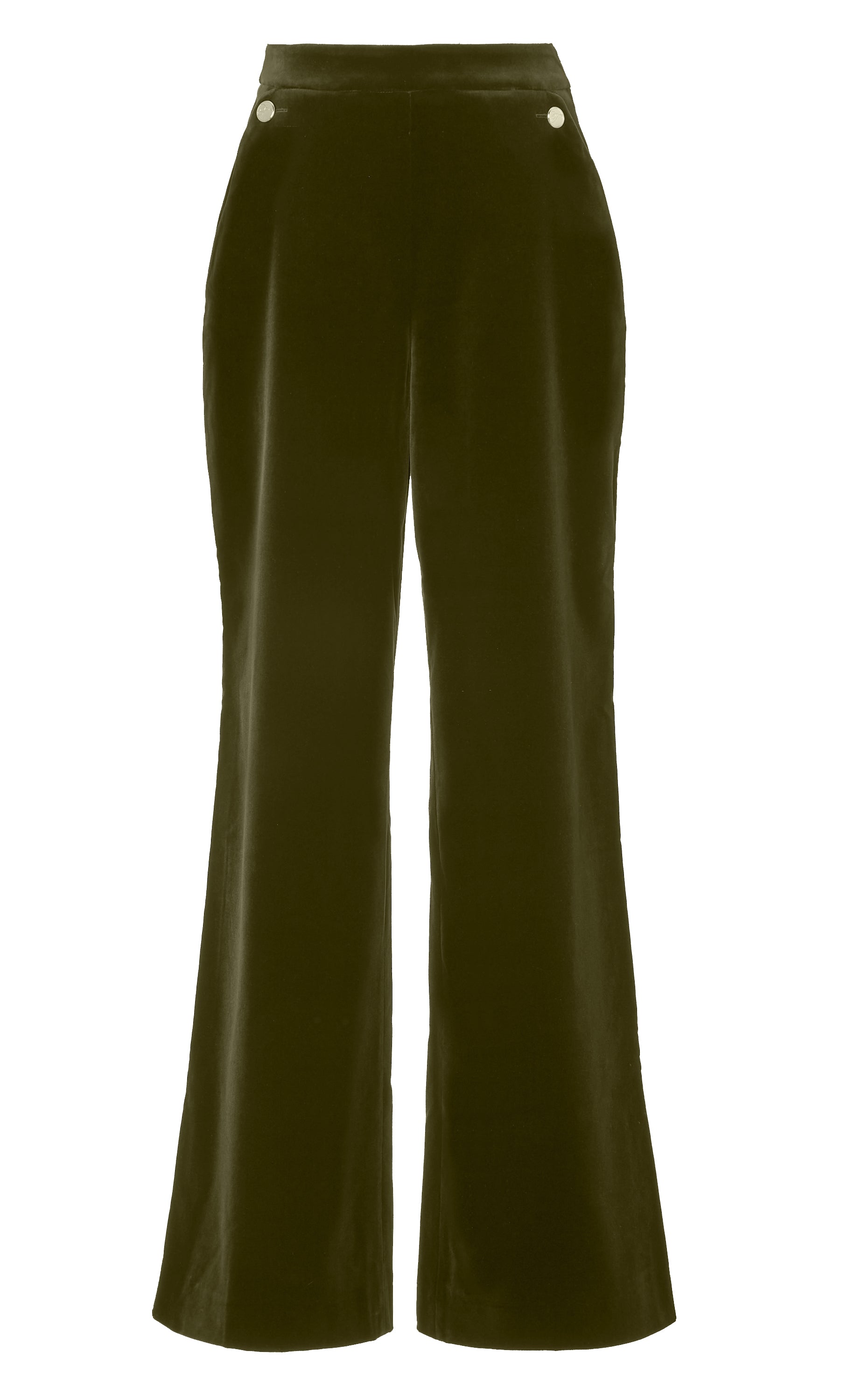 Clove Velvet Waisted Trousers - Militare