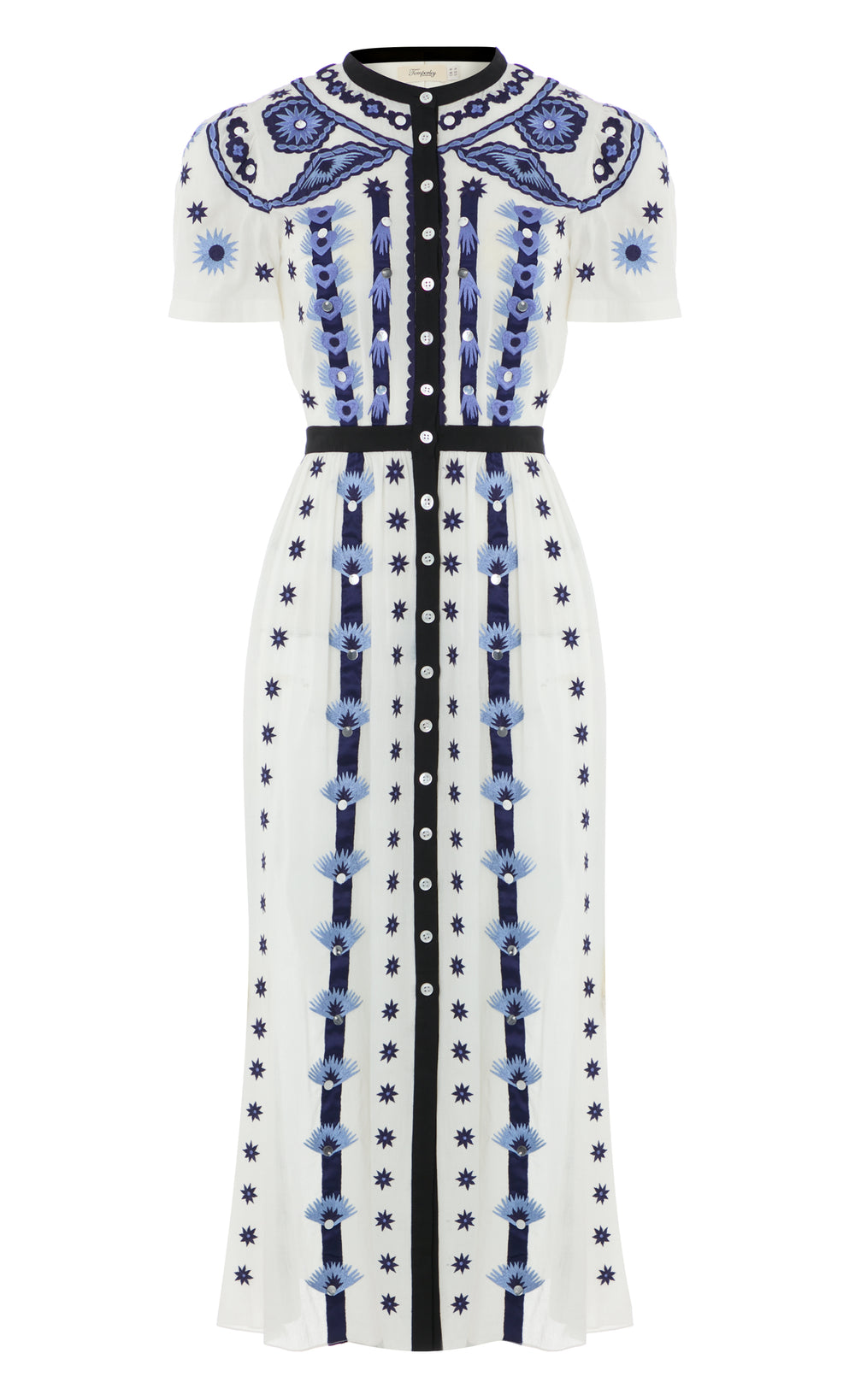 Edith Shirt Dress - White/Blue