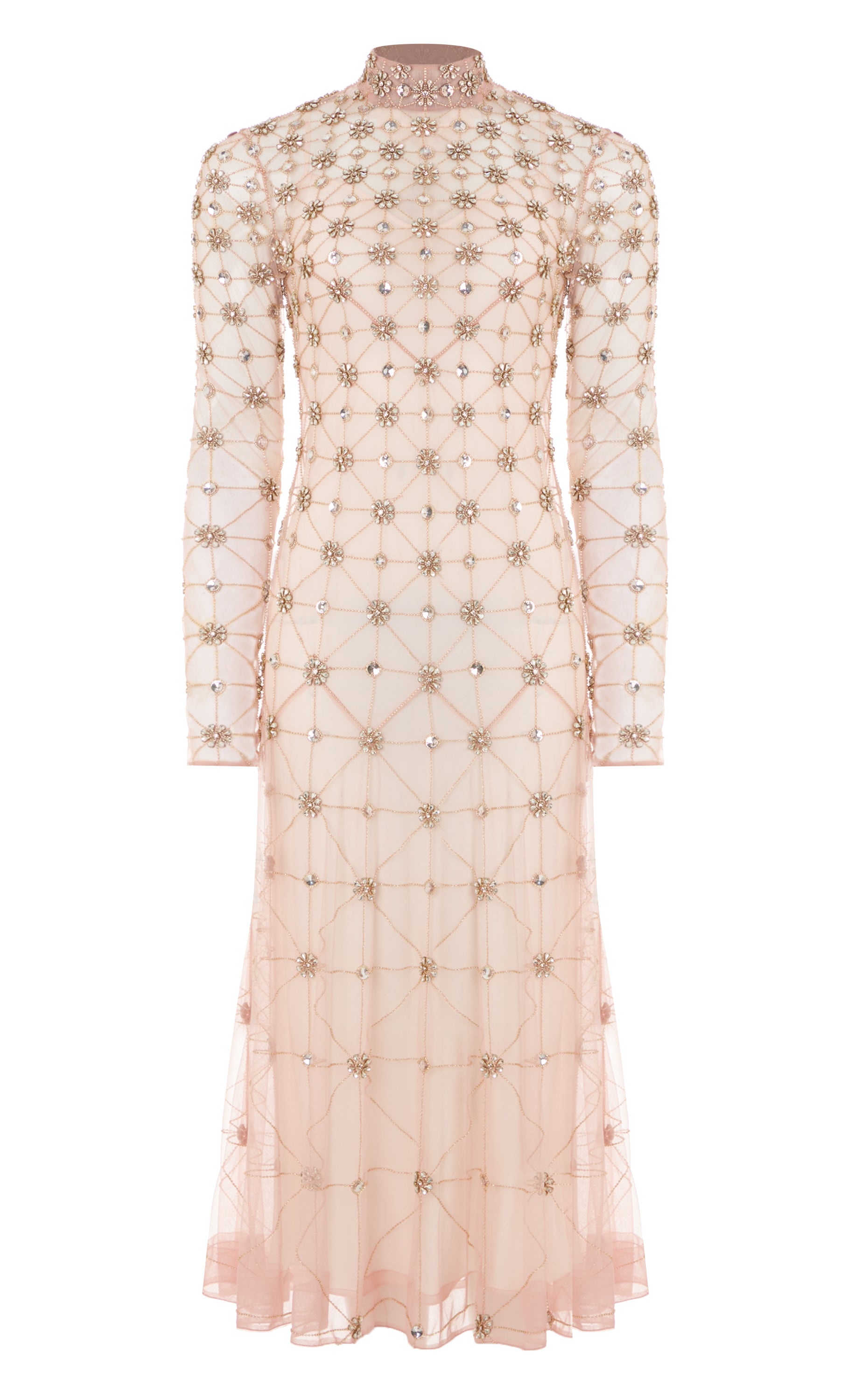 Crossbone Lattice Dress - Blush