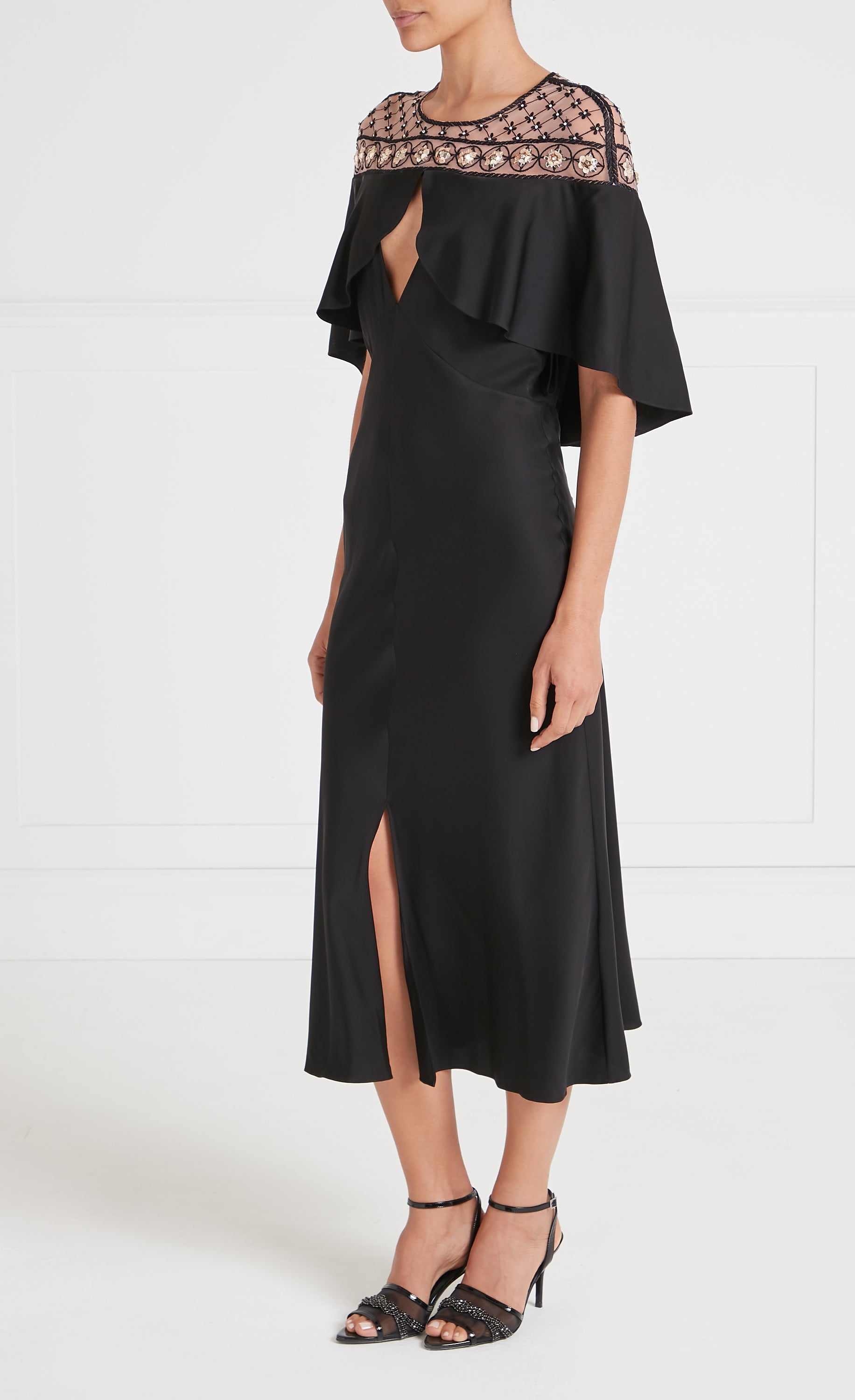 Marie Cape Dress - Black