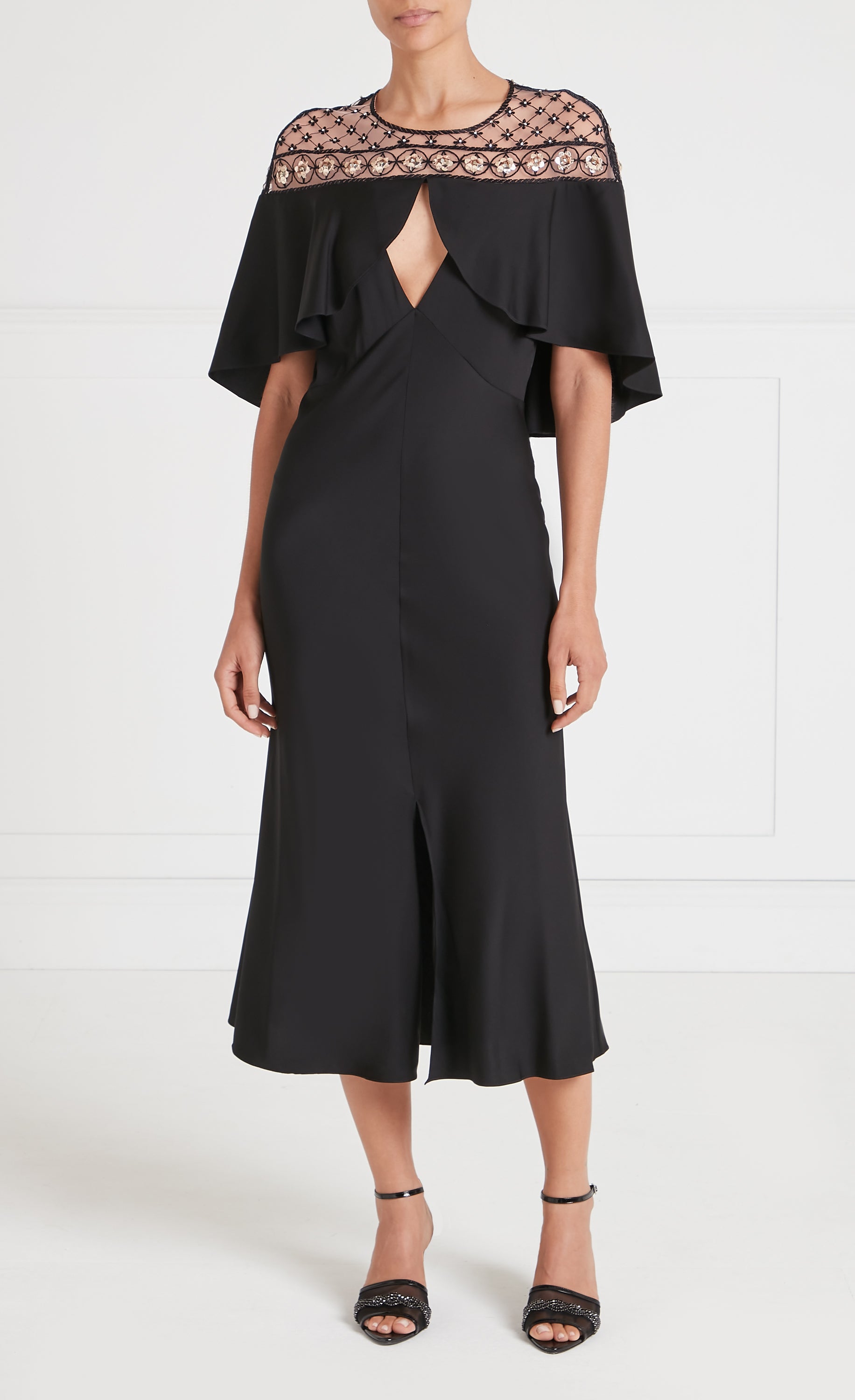 Marie Cape Dress - Black