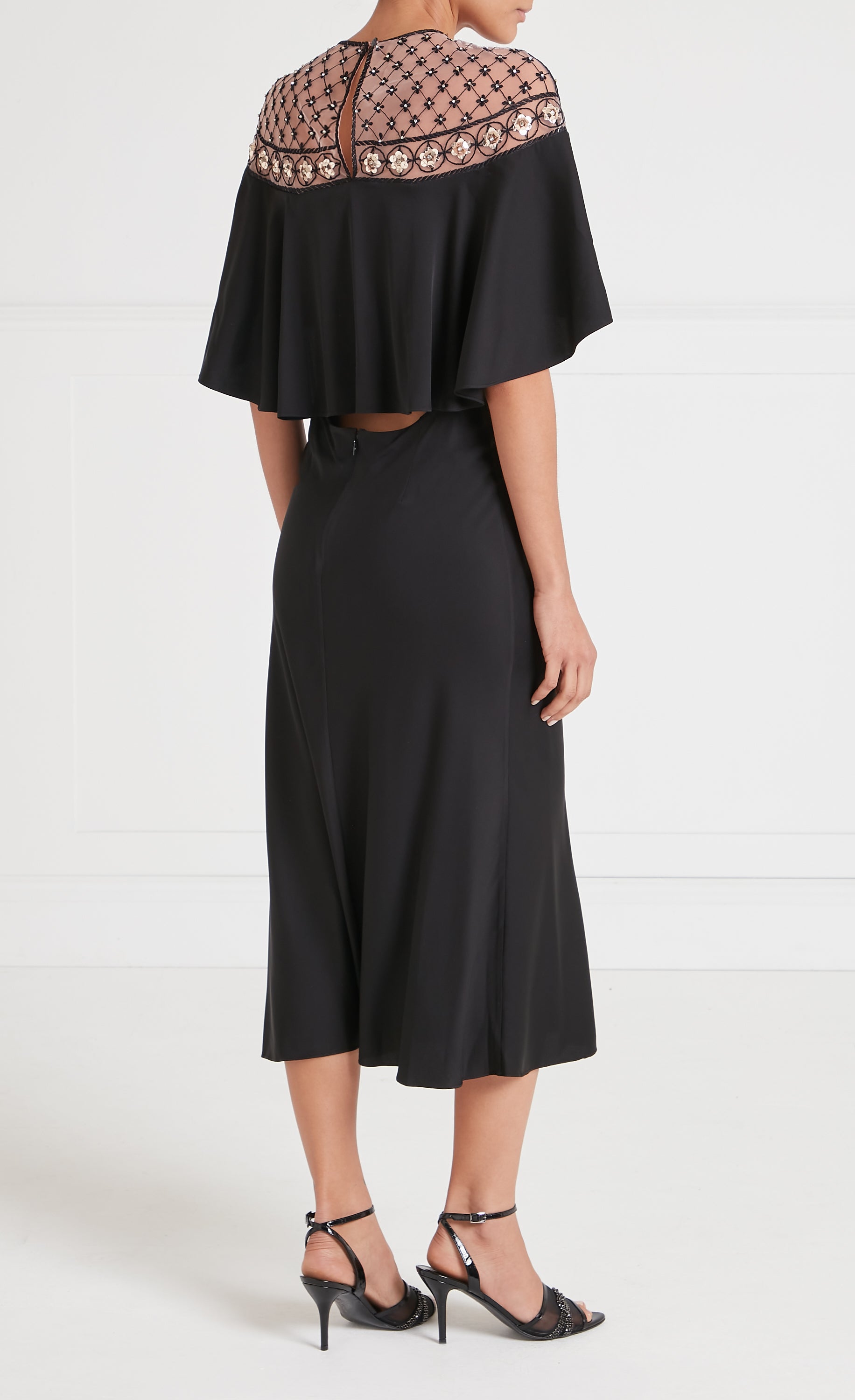 Marie Cape Dress - Black