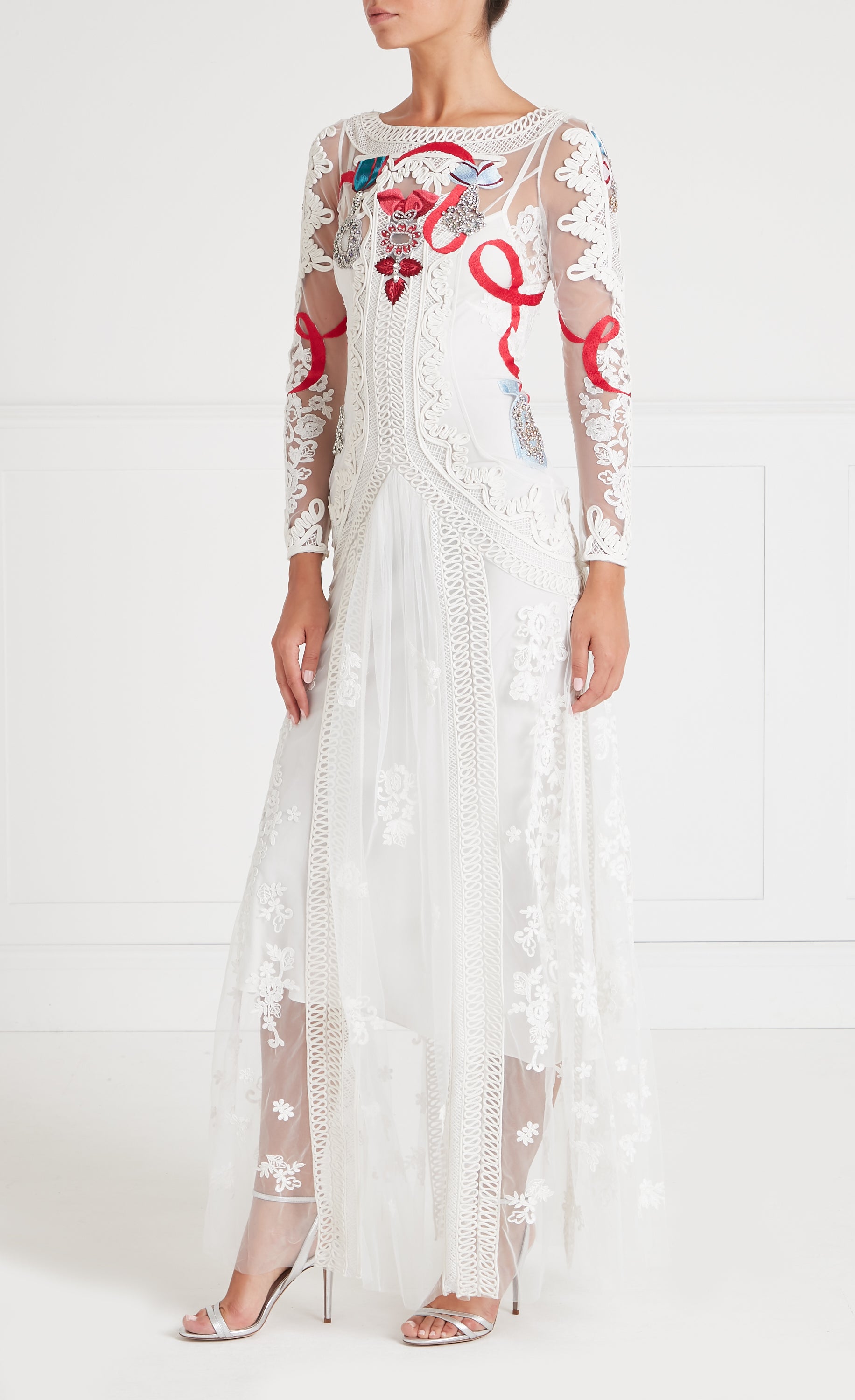 Diamantine Tattoo Dress - Cream