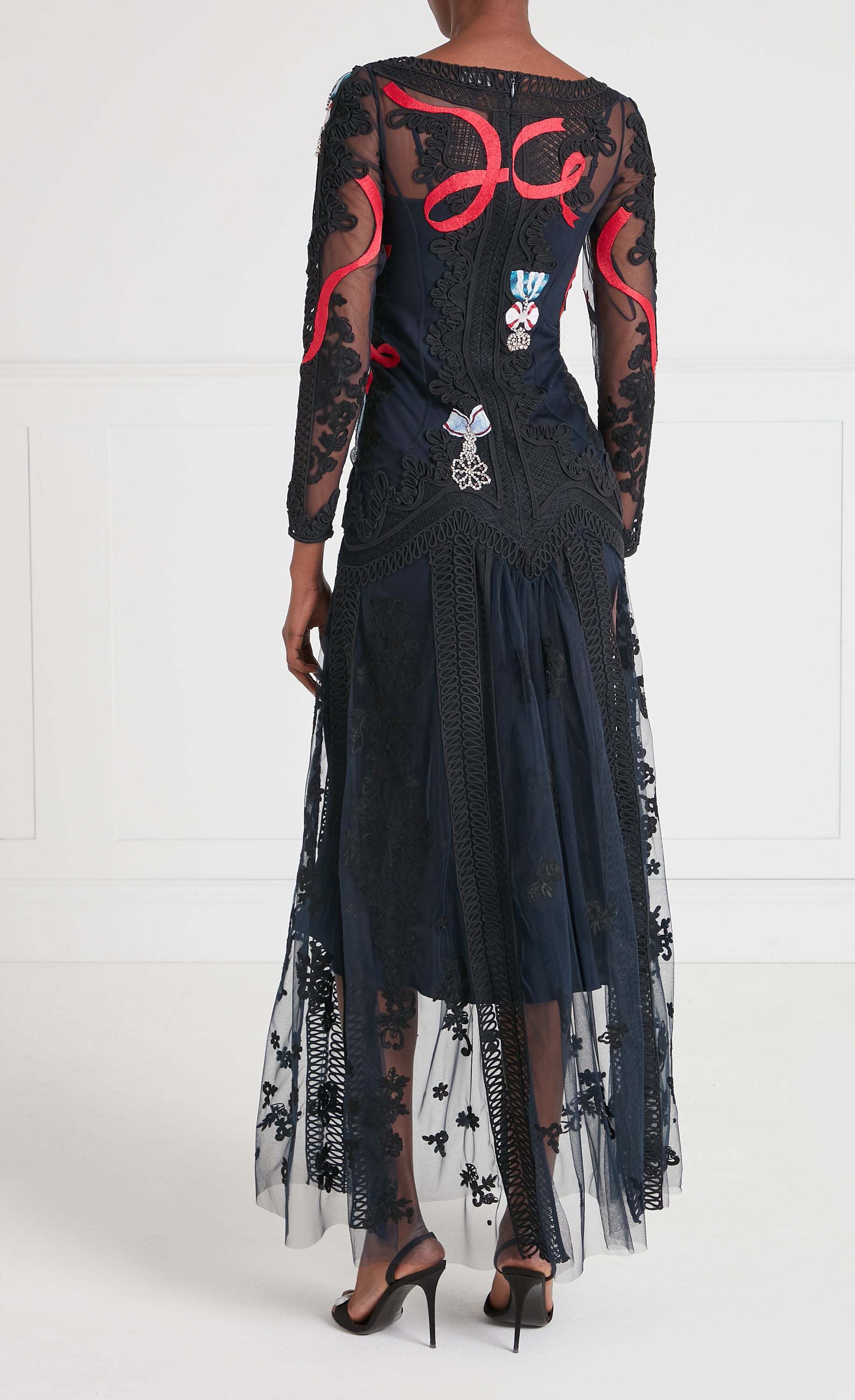 Diamantine Tattoo Dress - Navy