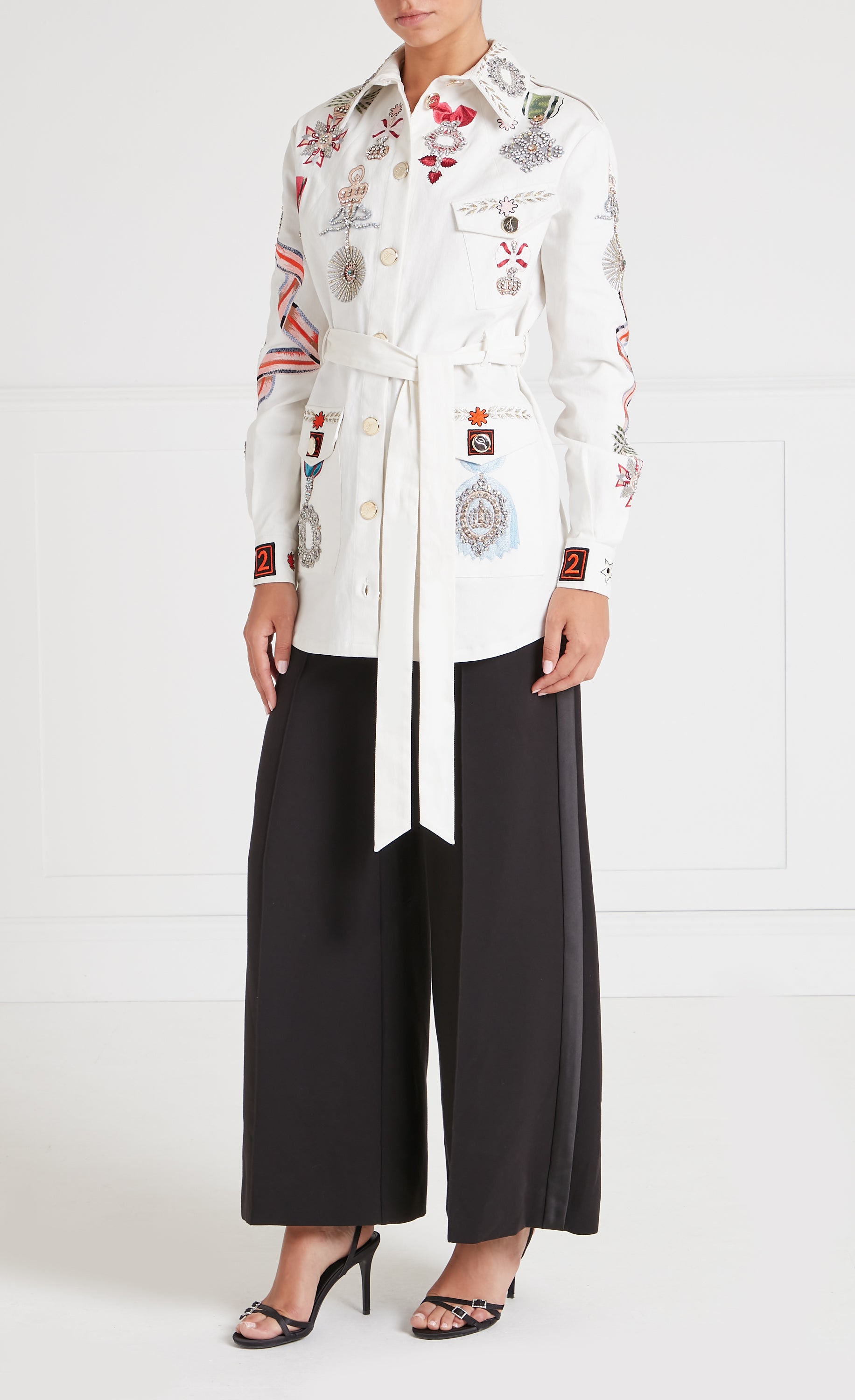 Diamantine Shirt Jacket - Cream