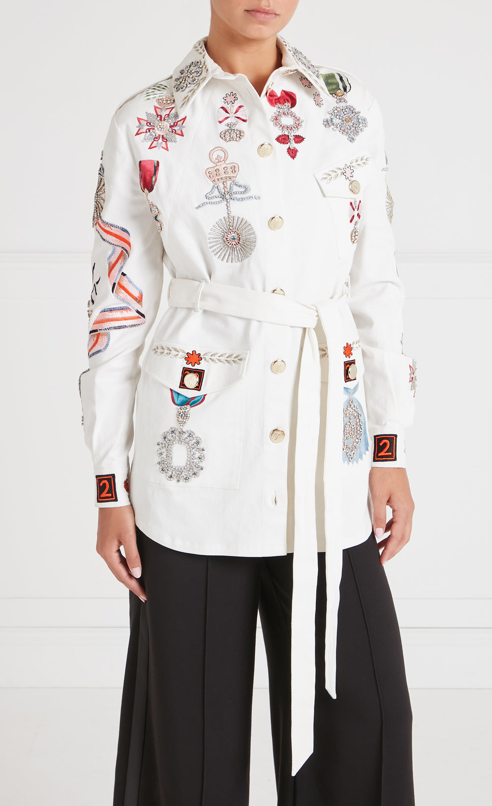 Diamantine Shirt Jacket - Cream