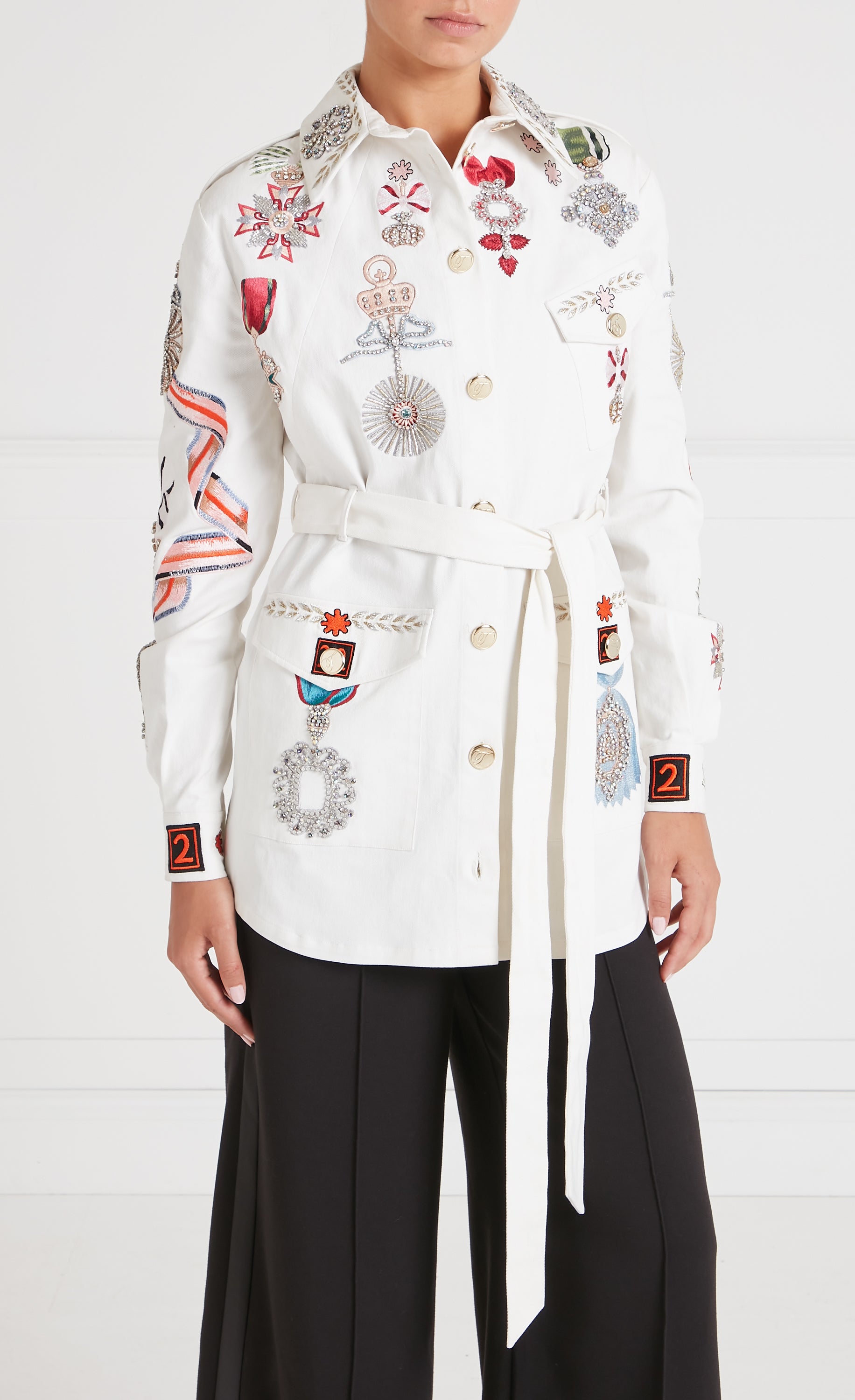 Diamantine Shirt Jacket - Cream