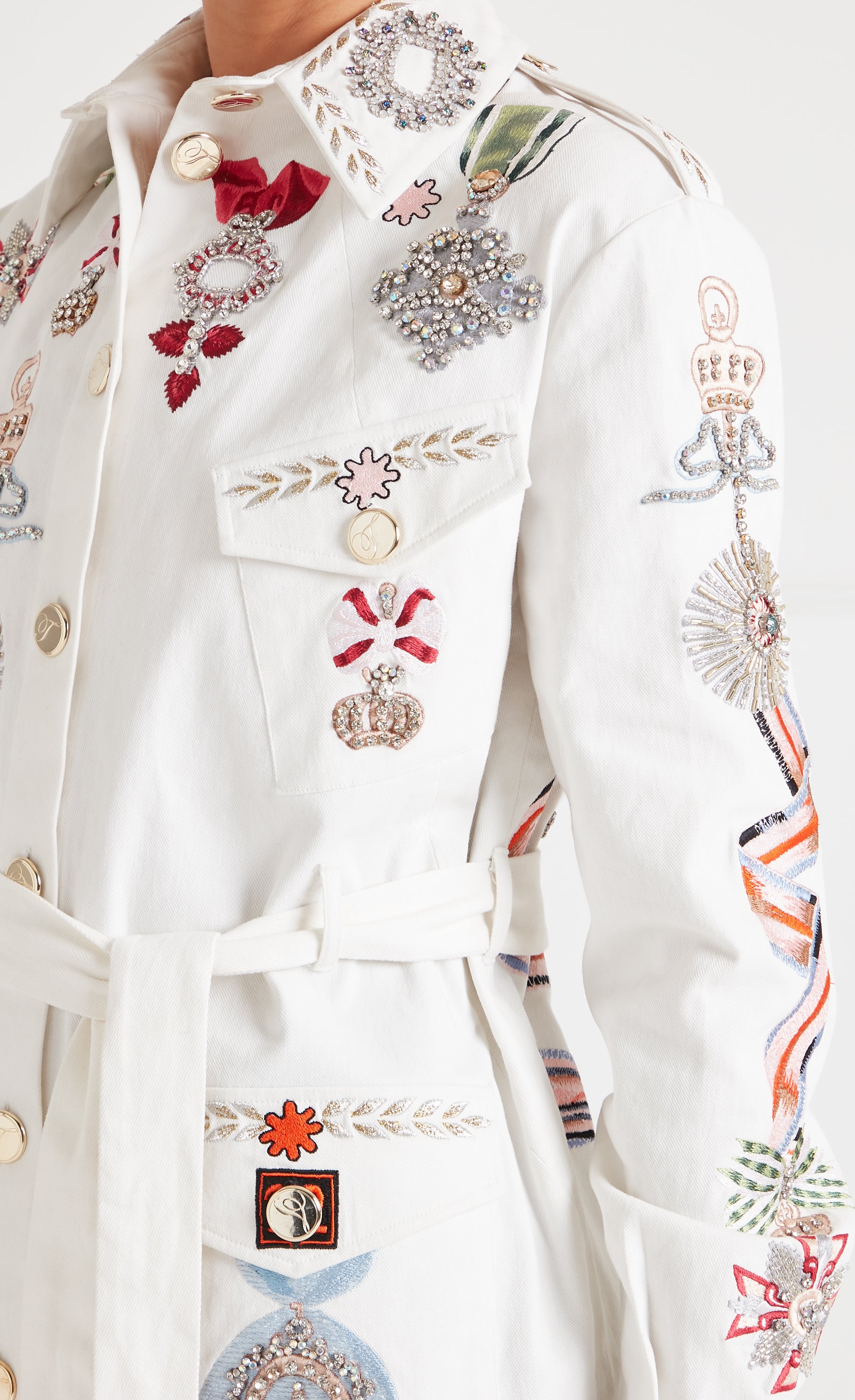 Diamantine Shirt Jacket - Cream