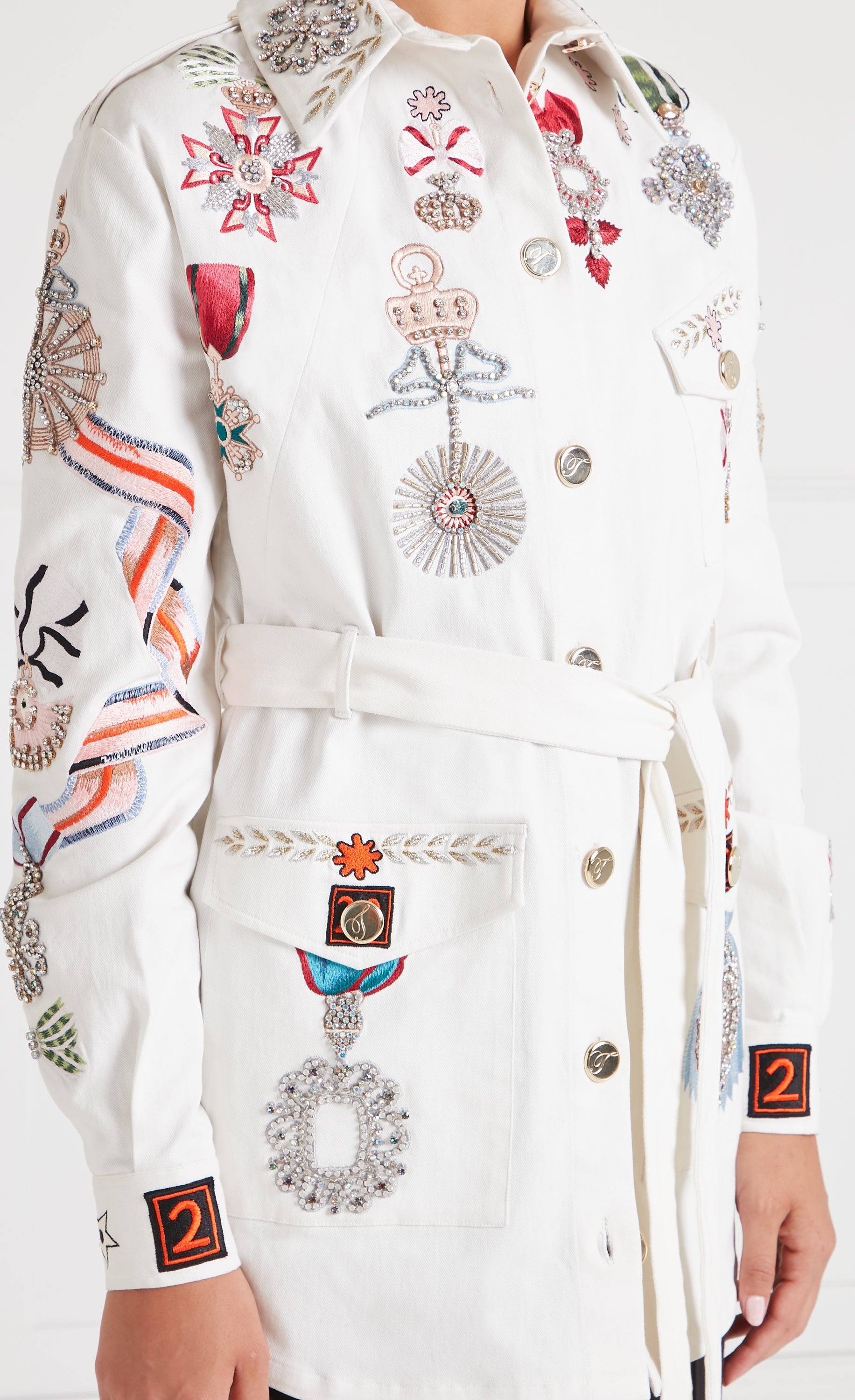 Diamantine Shirt Jacket - Cream