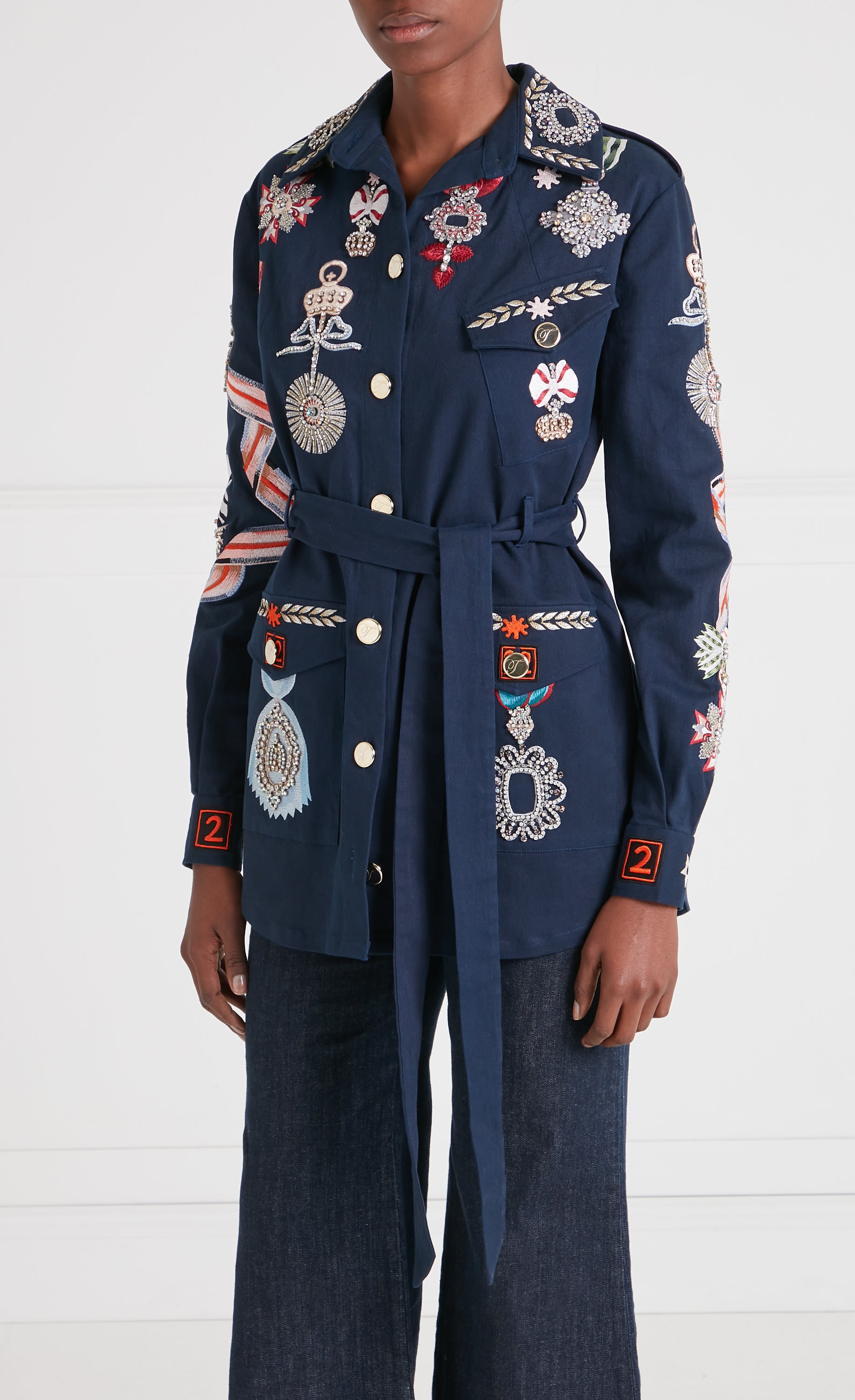 Diamantine Shirt Jacket - Navy