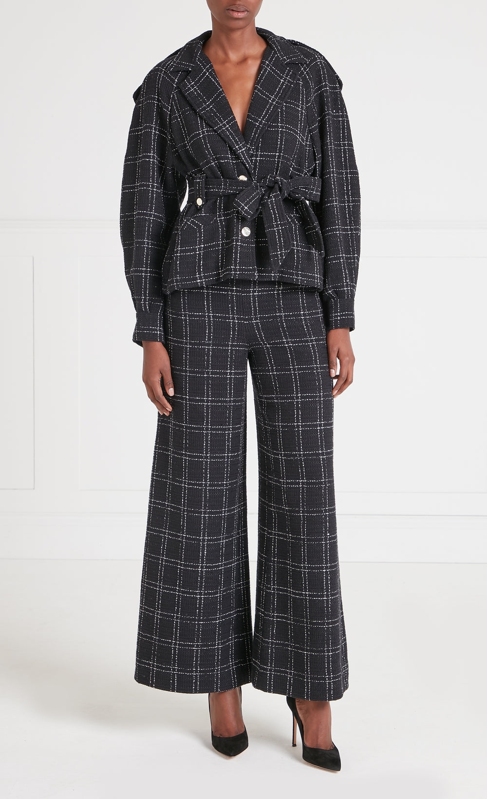 Colonel Belted Jacket - Black Check