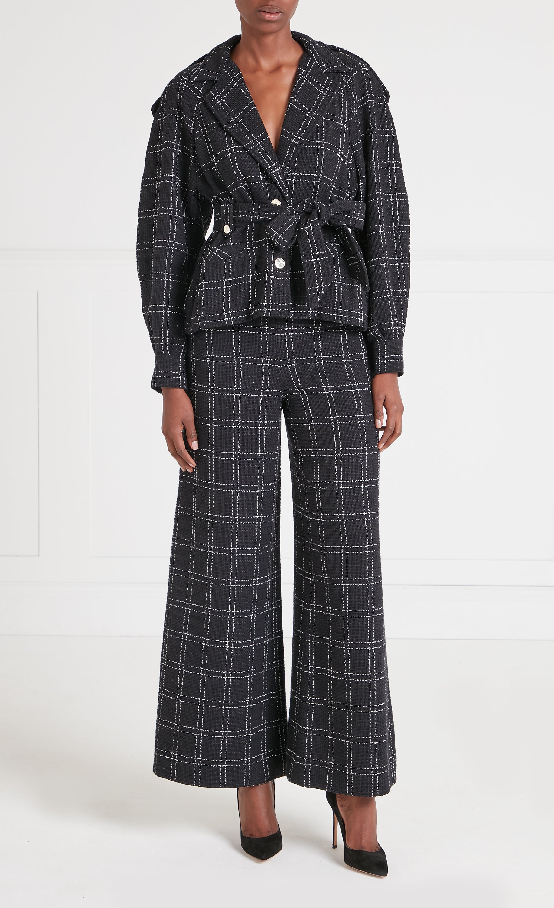 Colonel Belted Jacket - Black Check