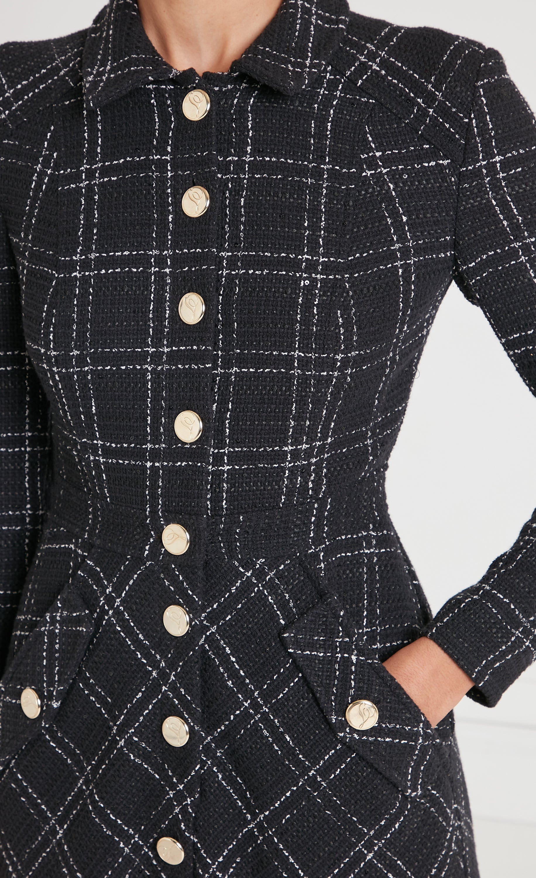 Colonel Dress - Black Check