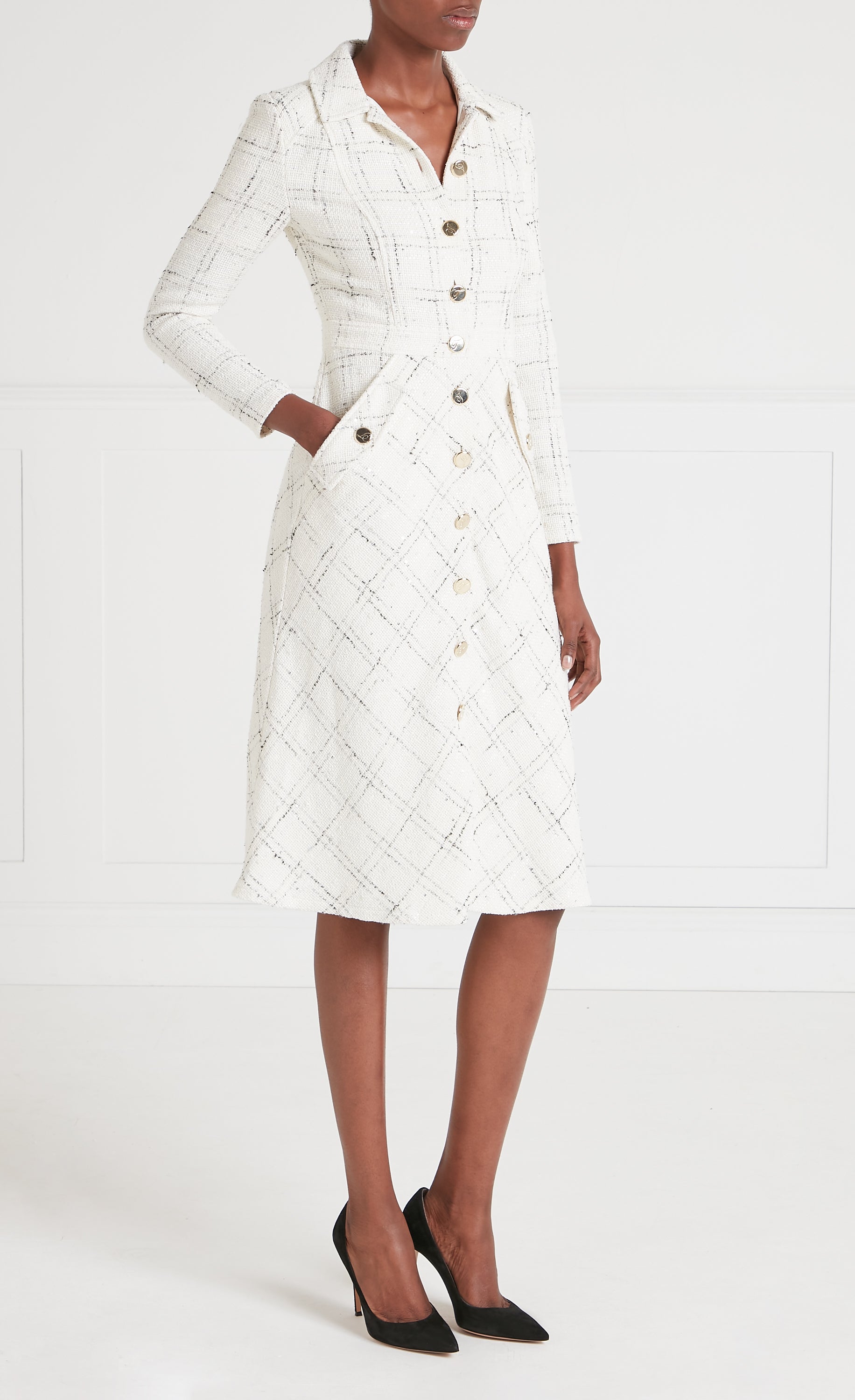 Colonel Dress - White Check