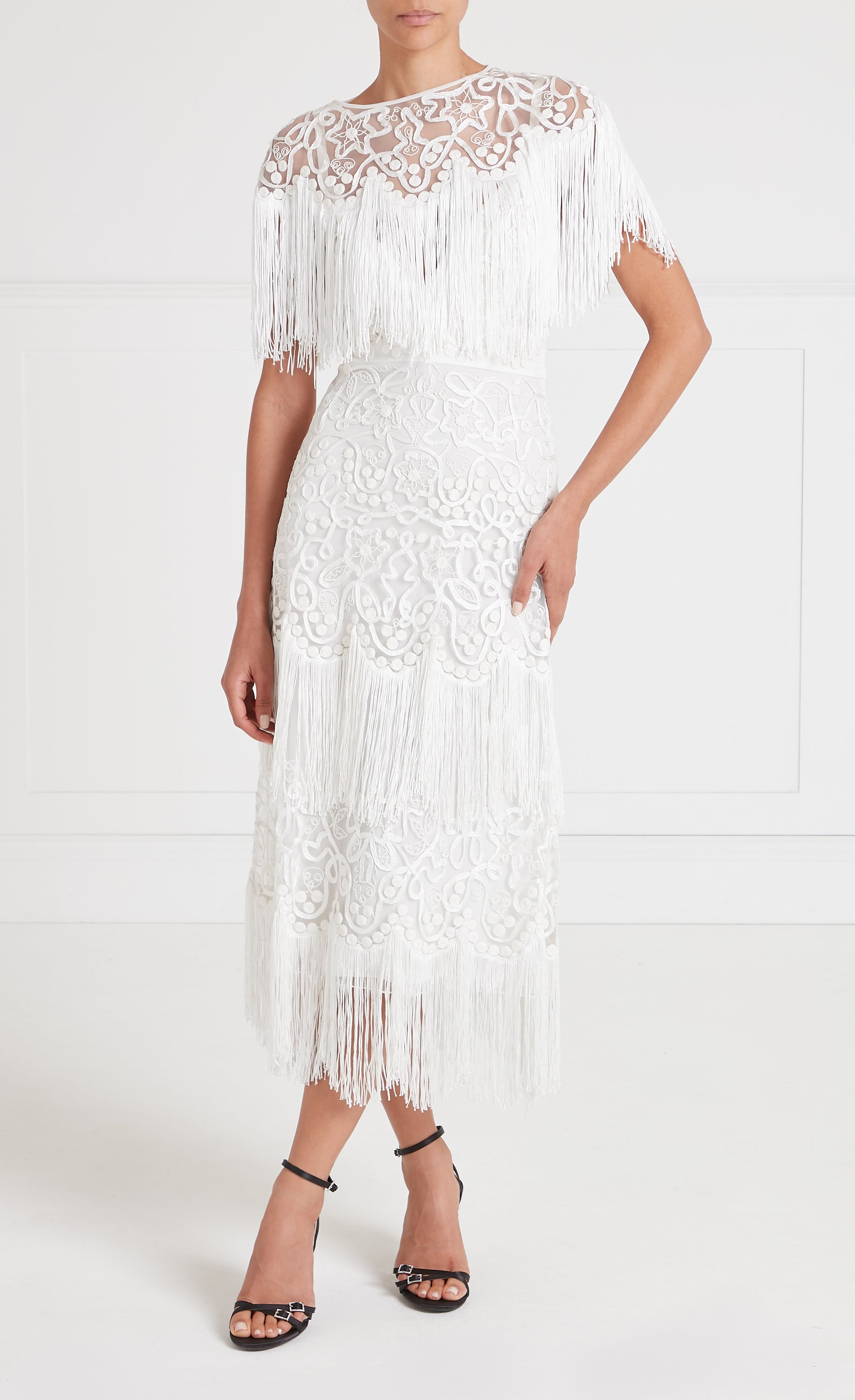 Cordelle Tassel Dress - White