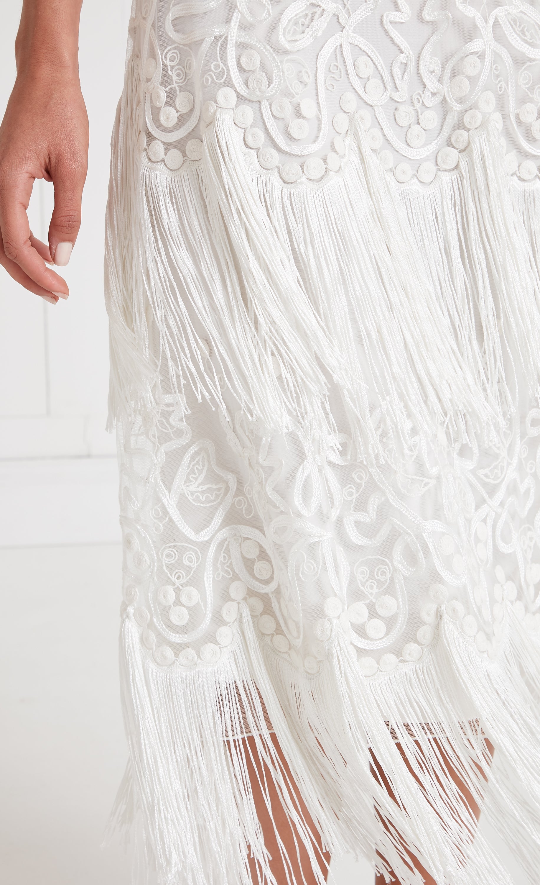 Cordelle Tassel Dress - White