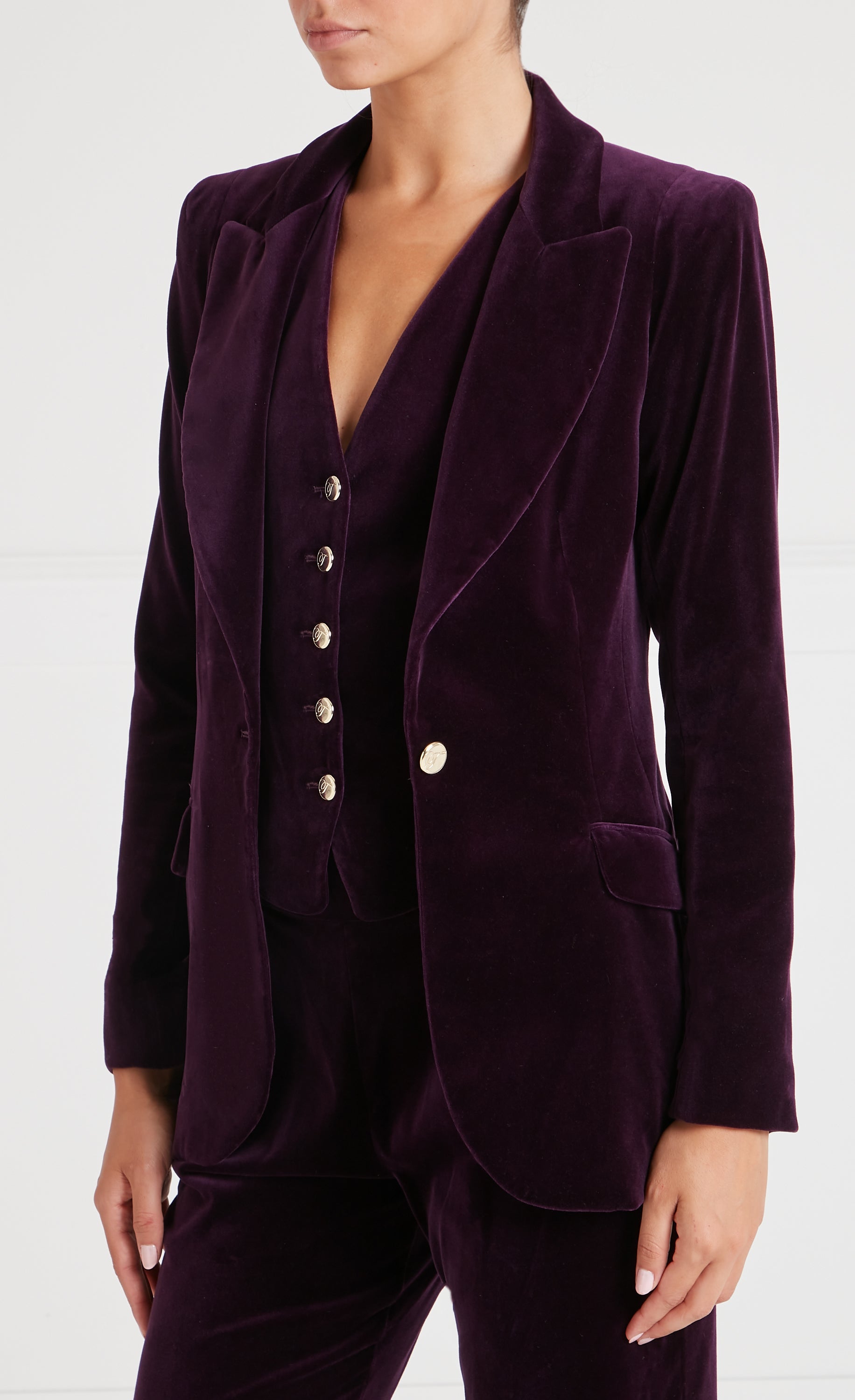 Clove Velvet Jacket - Dark Amethyst | Tailoring | Temperley London