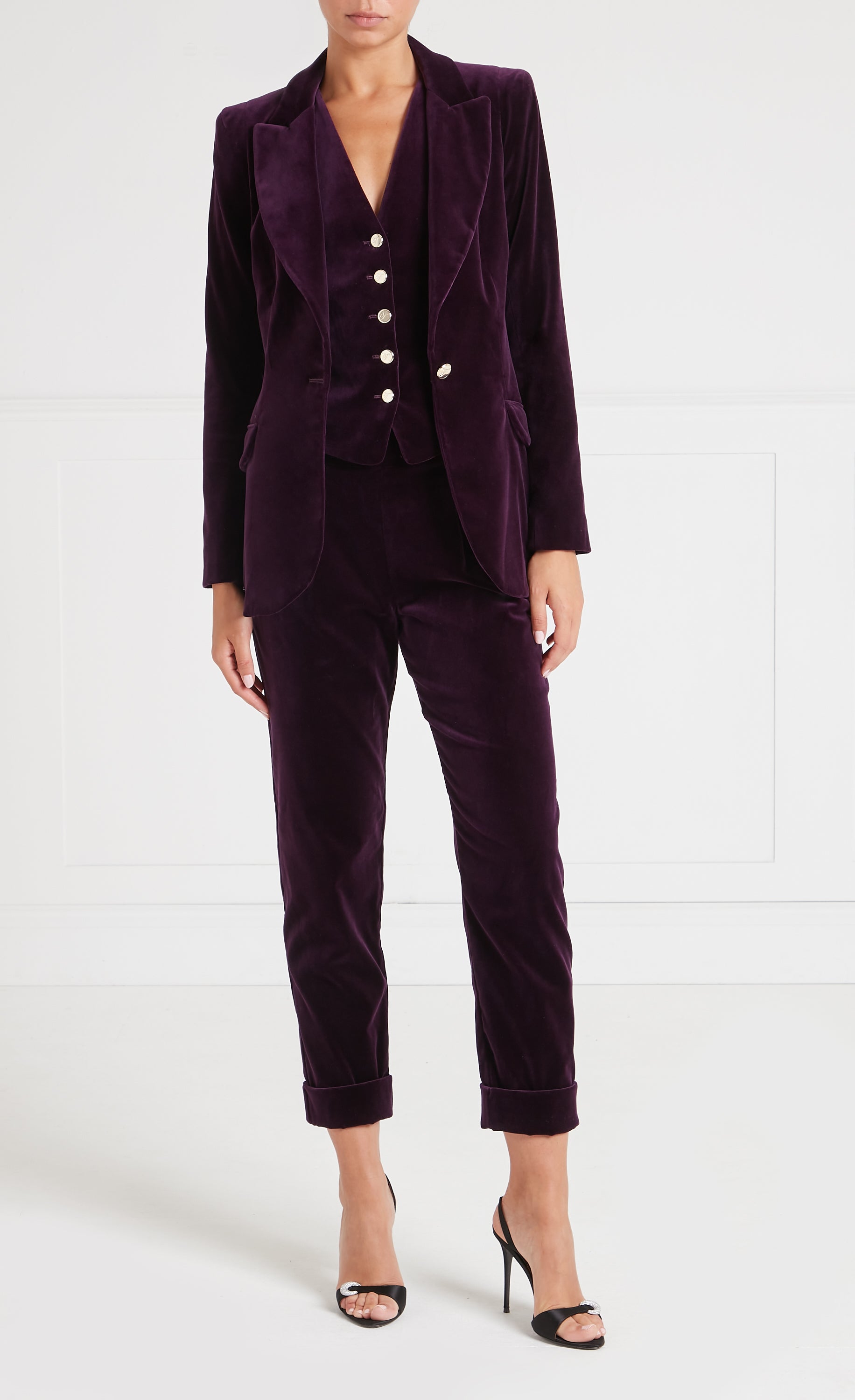 Clove Velvet Jacket - Dark Amethyst | Tailoring | Temperley London