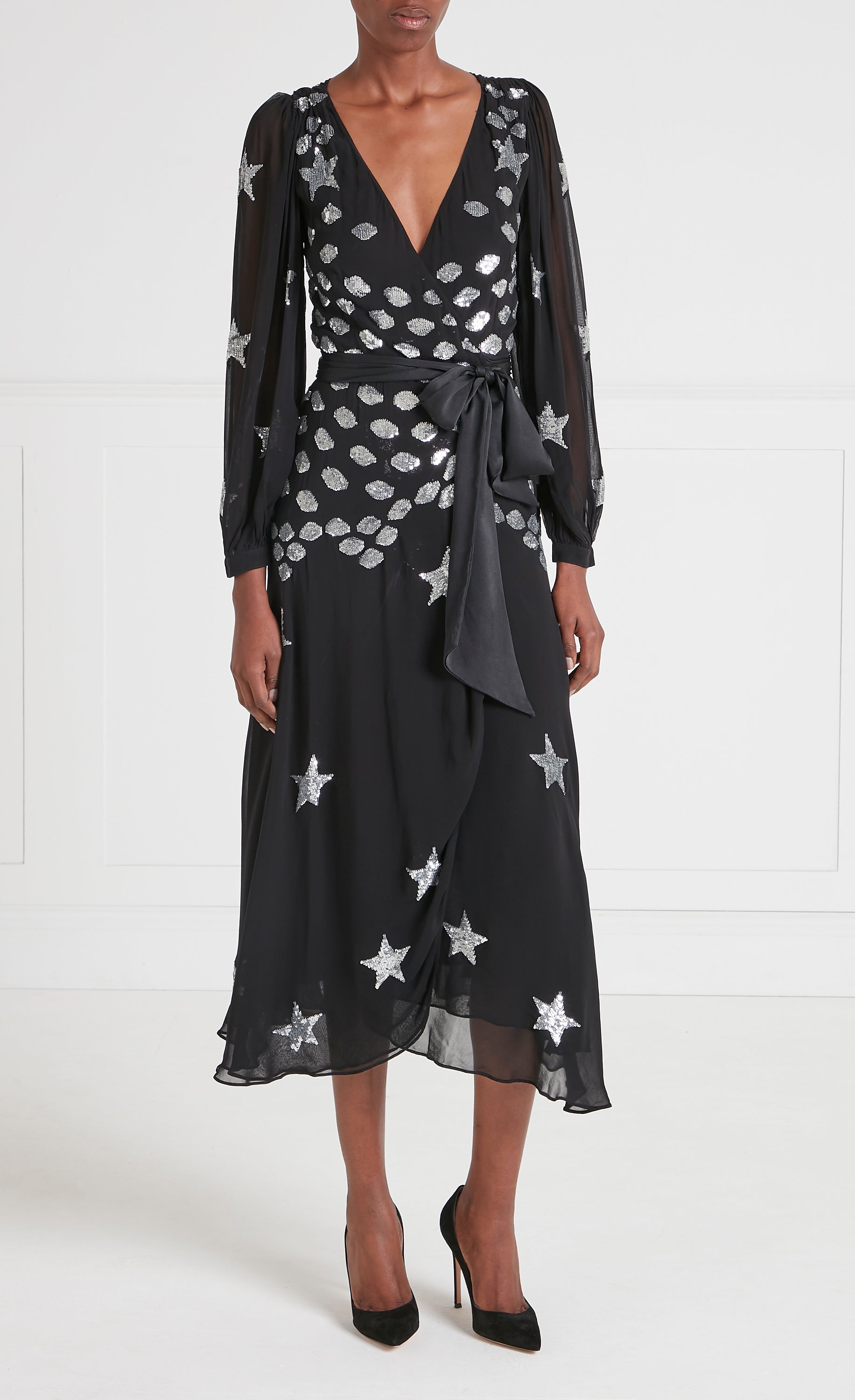 Etoile Wrap Dress - Black Mix