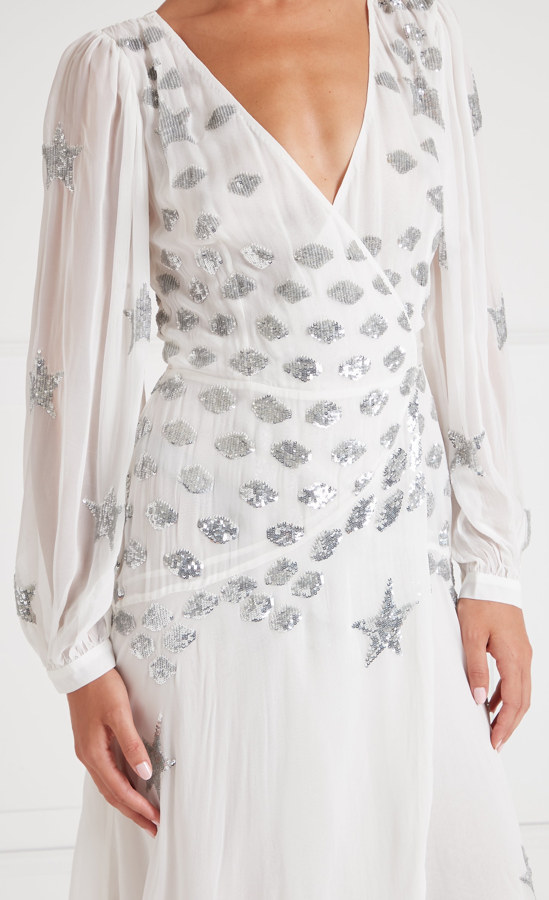 Etoile Wrap Dress - White Mix