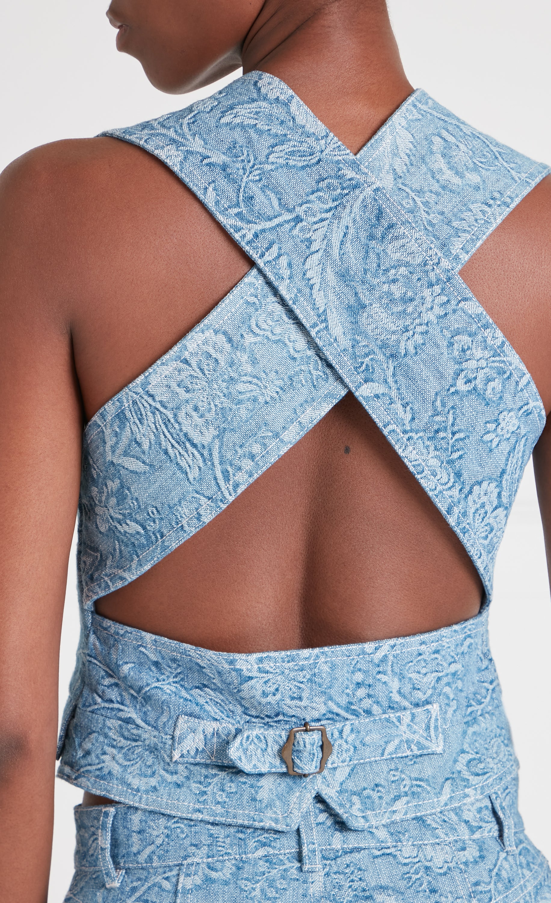 Francis Denim Waistcoat - Washed Blue