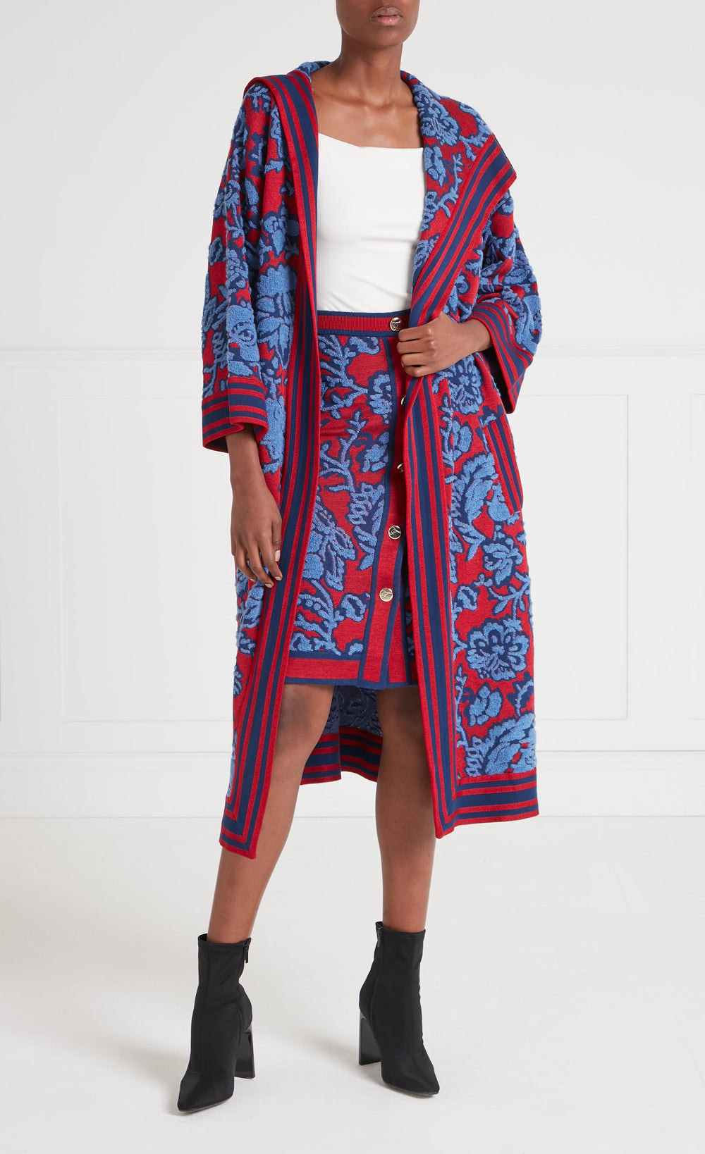 Francis Knit Cape - Harbour Blue