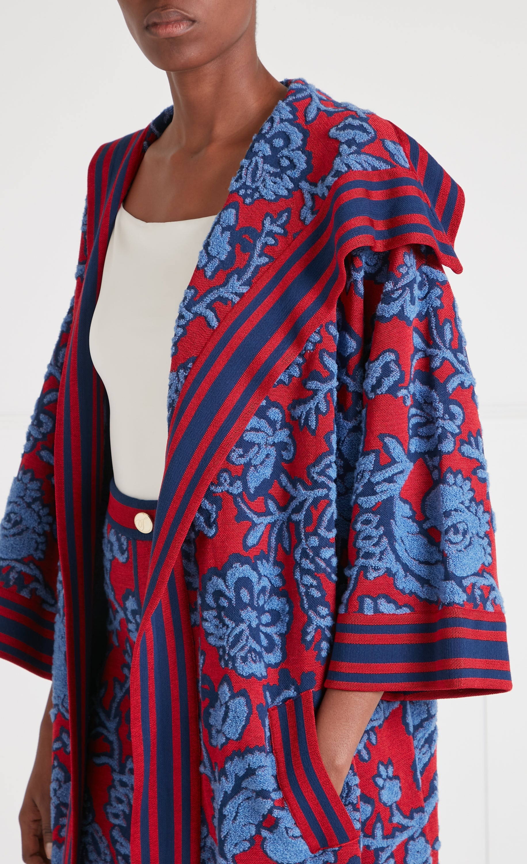 Francis Knit Cape - Harbour Blue