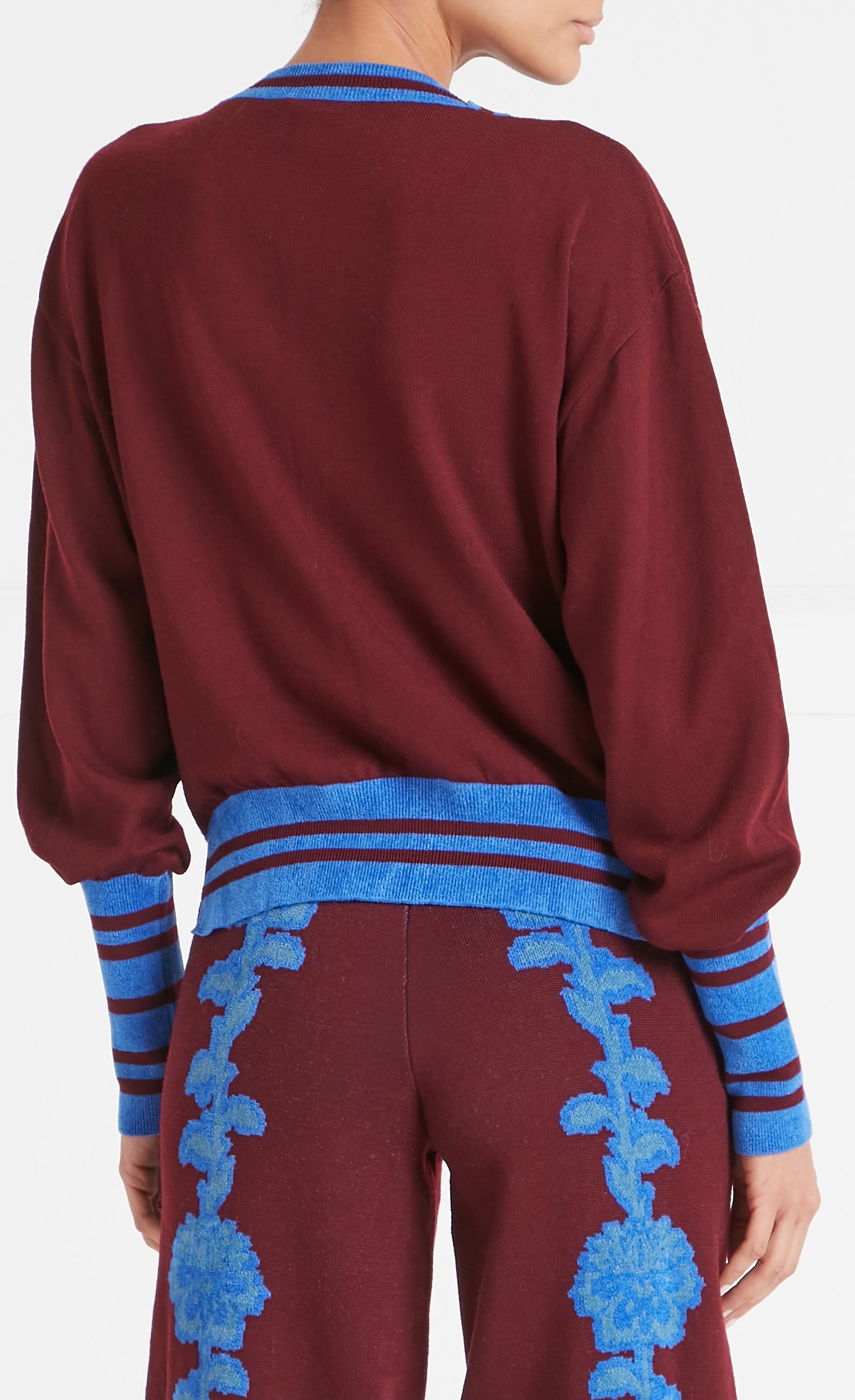 Floral Knit Jumper - Dark Amethyst