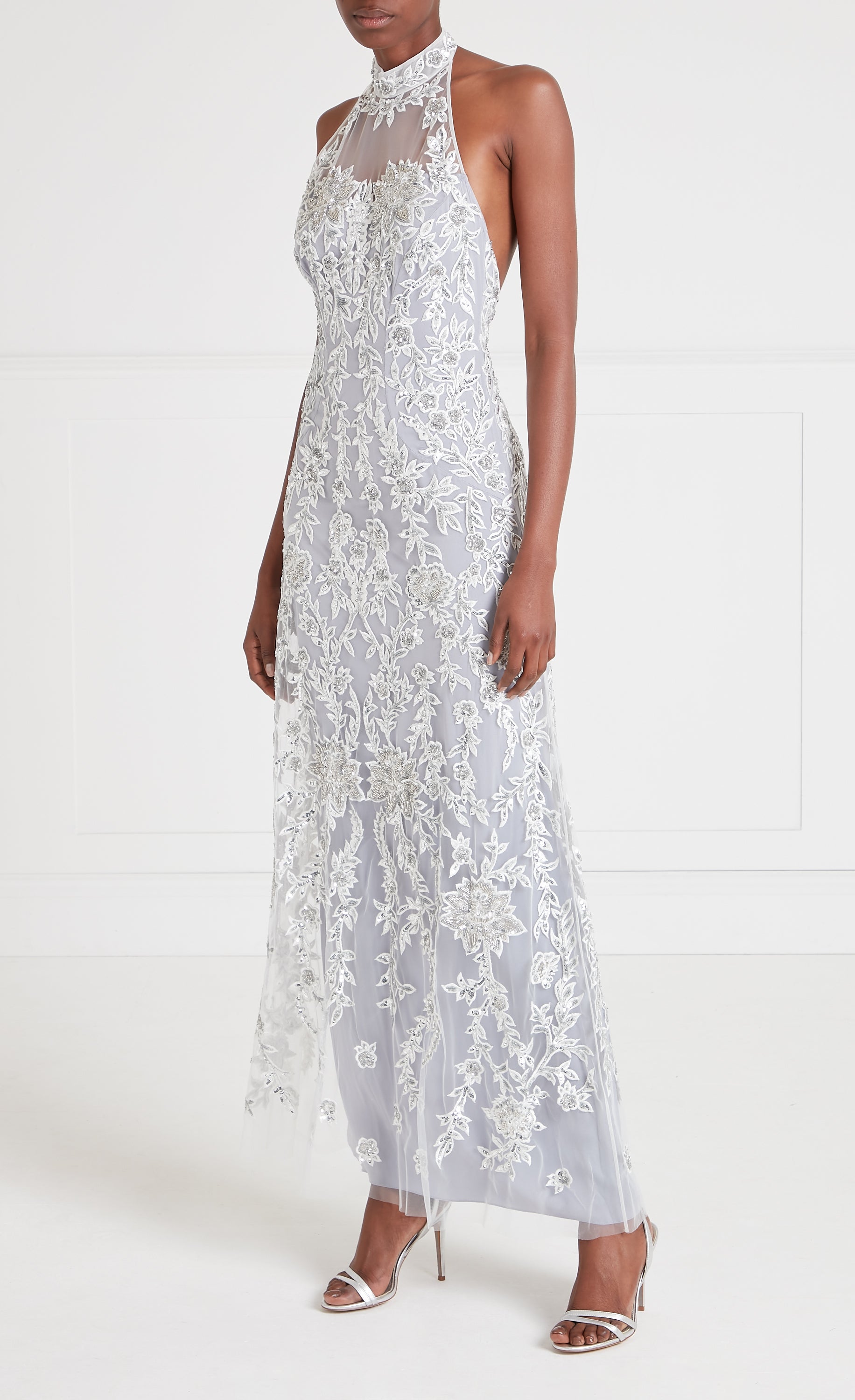 Genevieve Halter Gown - Silver