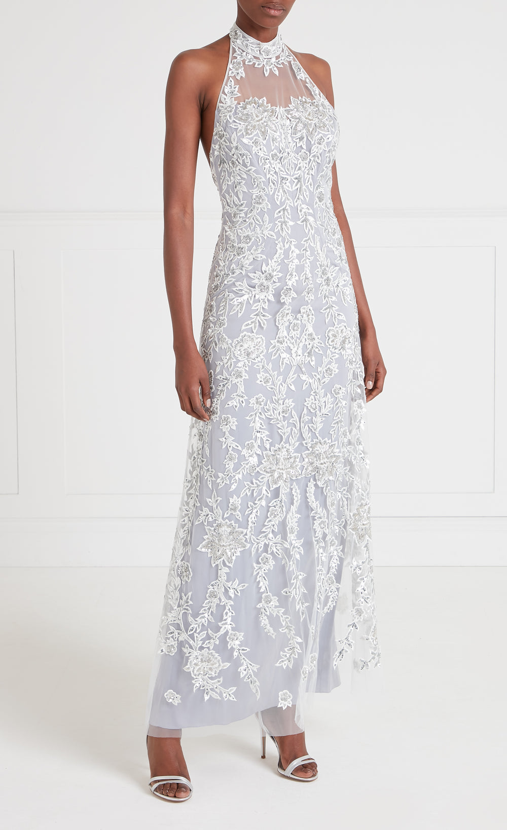 Genevieve Halter Gown - Silver