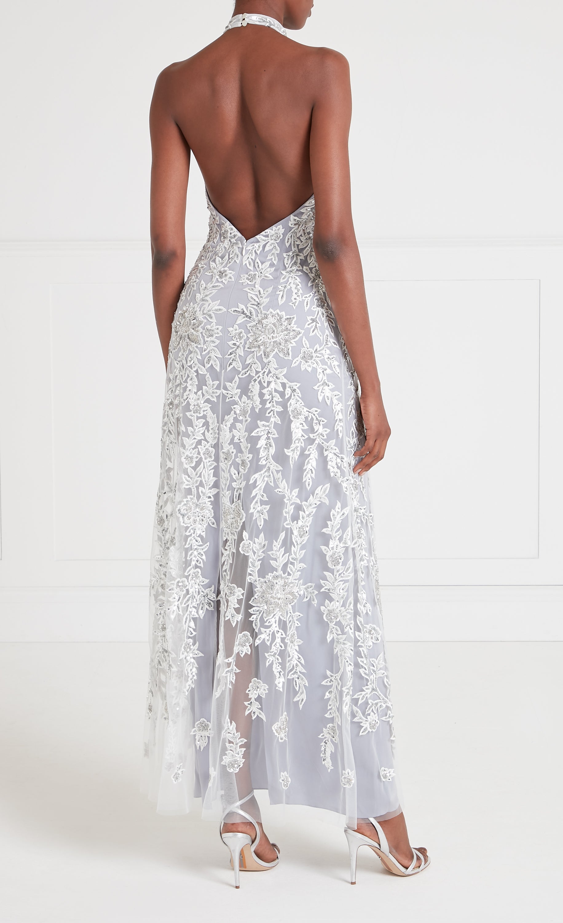 Genevieve Halter Gown - Silver | Dresses & Jumpsuits | Temperley London Temperley London (UK) Genevieve Halter Gown - Silver | Dresses & Jumpsuits | Temperley London Temperley London (UK)