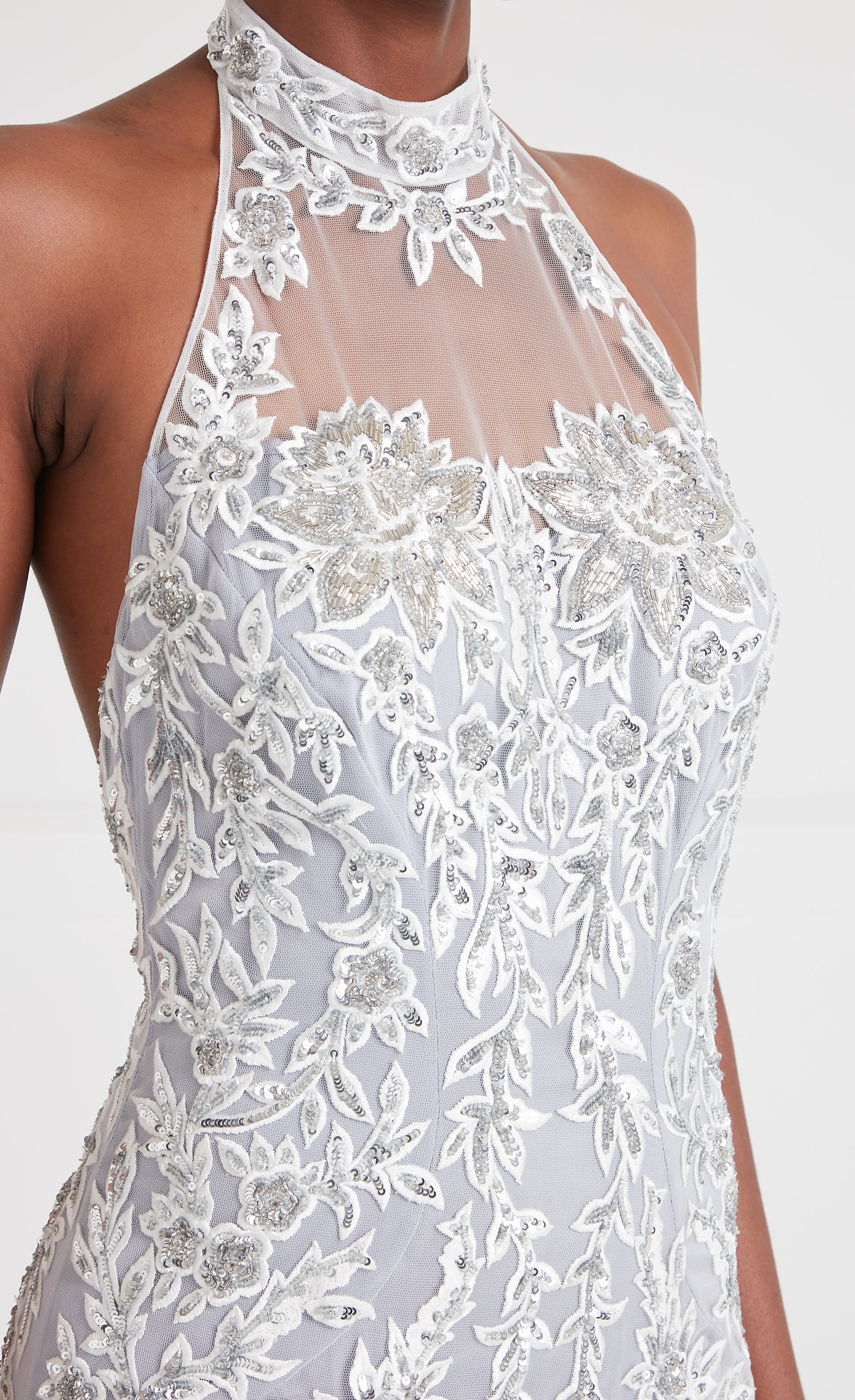 Genevieve Halter Gown - Silver