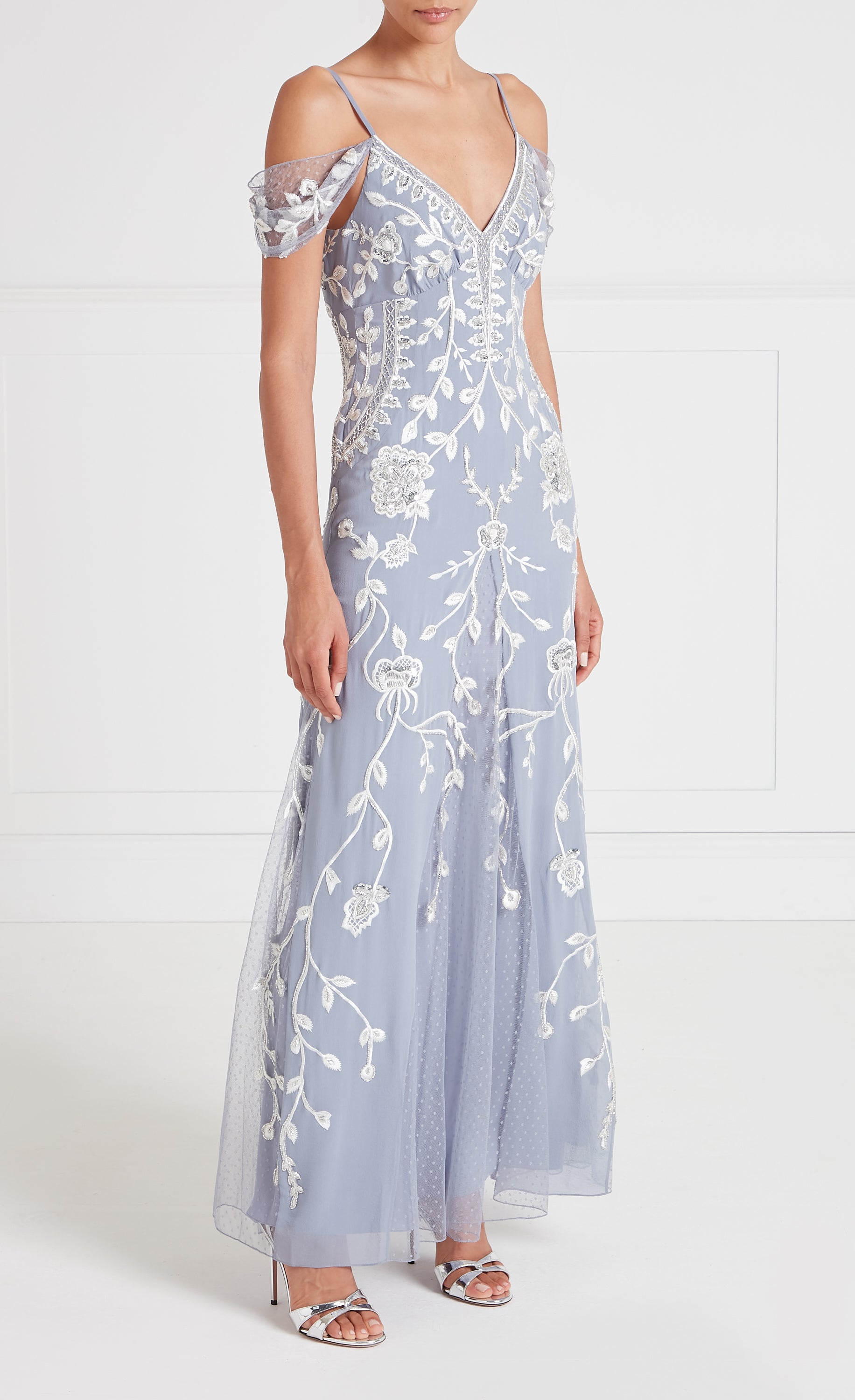 Lilly Strappy Gown - Silver