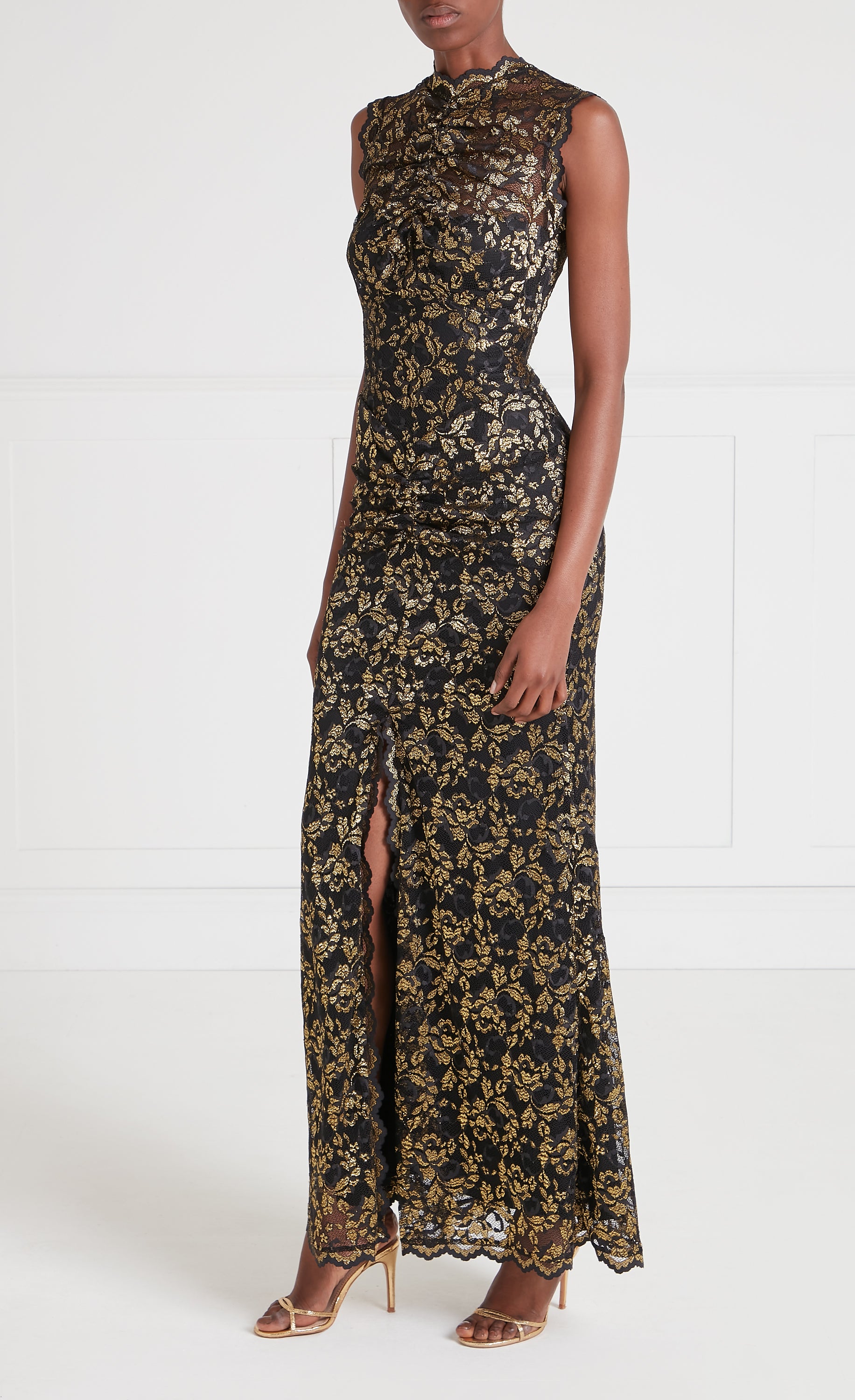 Orris Sleeveless Gown - Gold & Black
