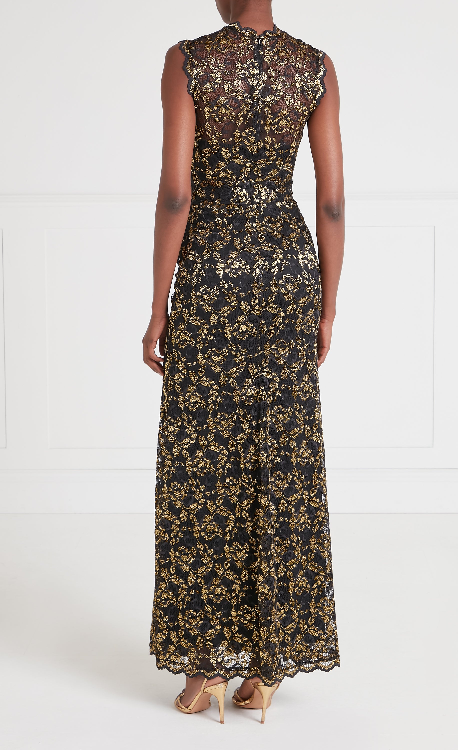 Orris Sleeveless Gown - Gold & Black