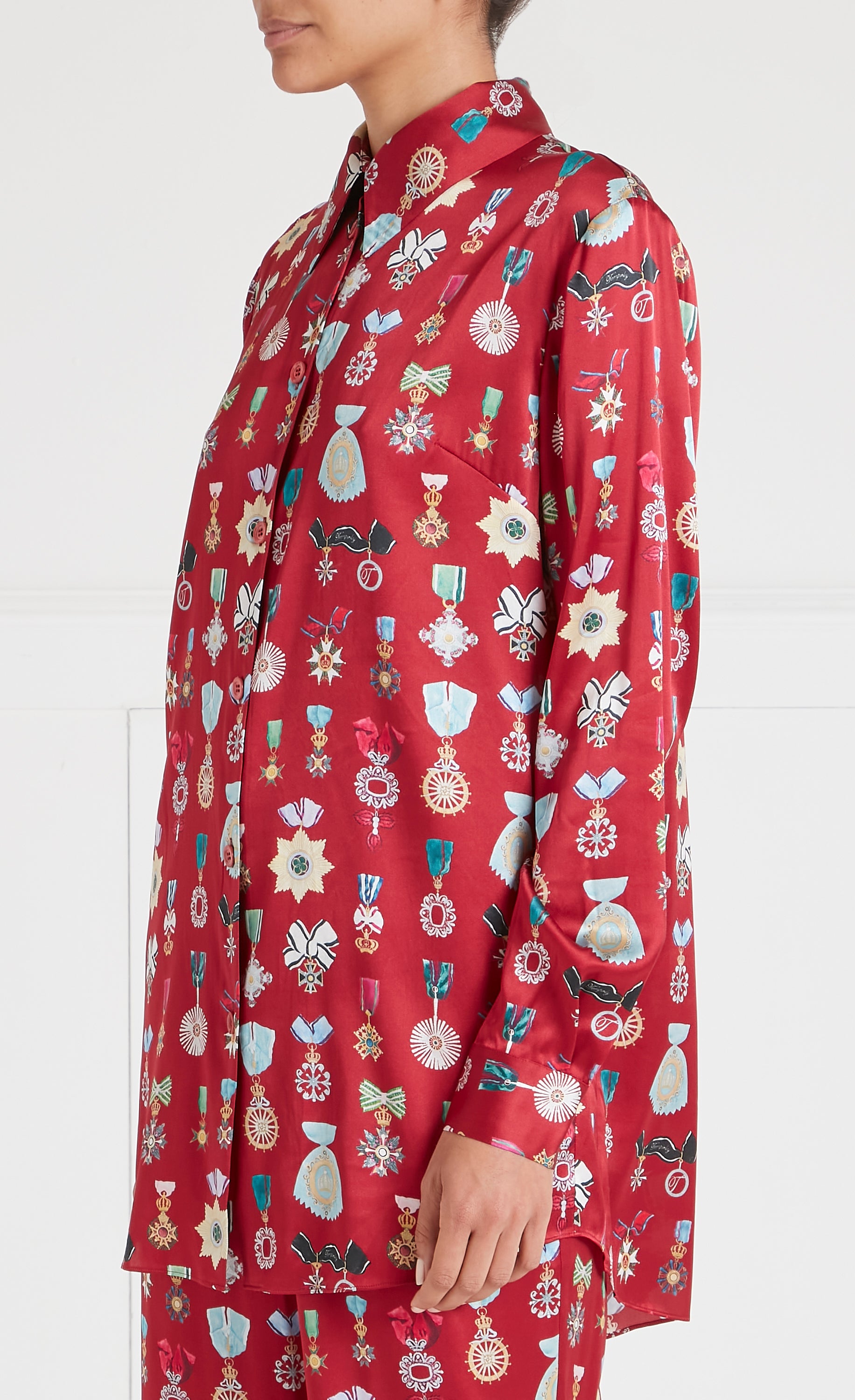 Gloriette Shirt Dress - Crimson