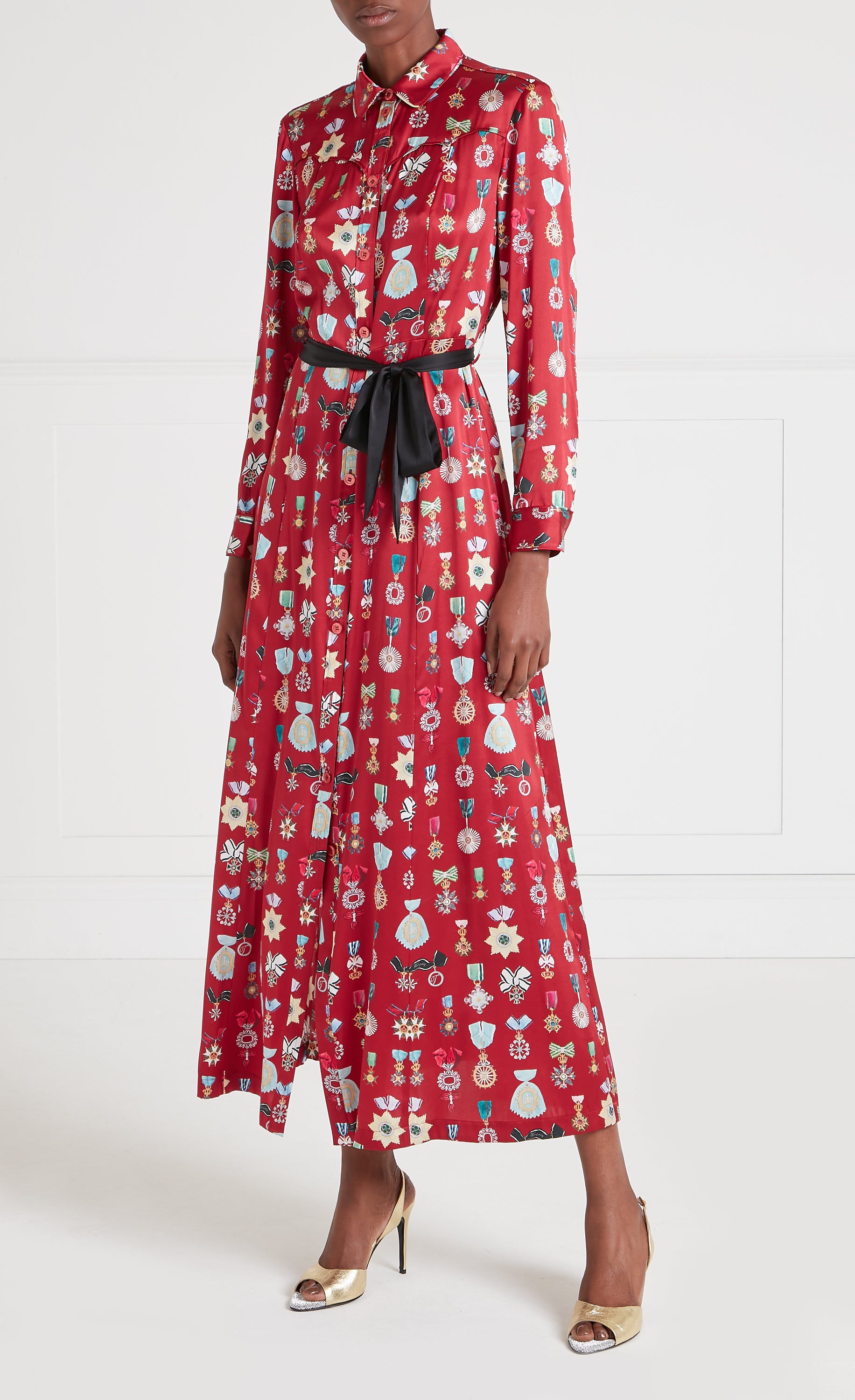 Gloriette Shirt Dress - Crimson