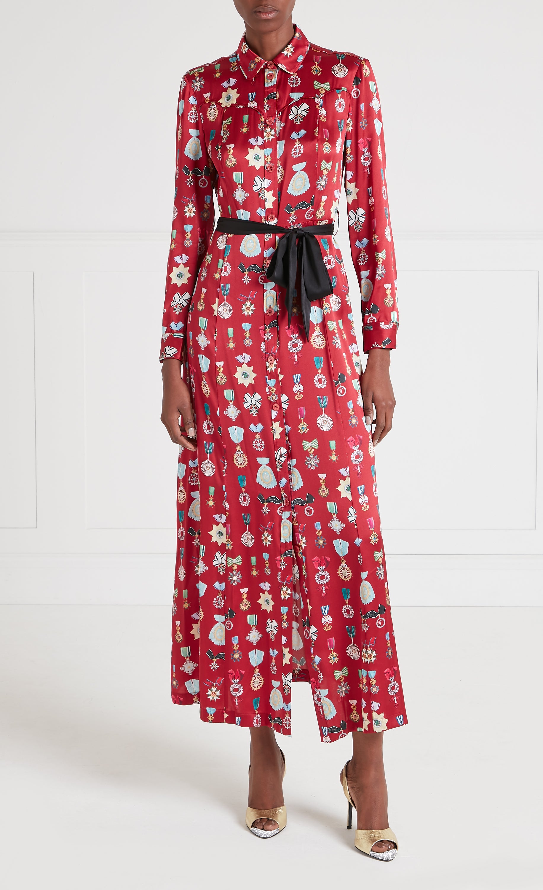 Gloriette Shirt Dress - Crimson