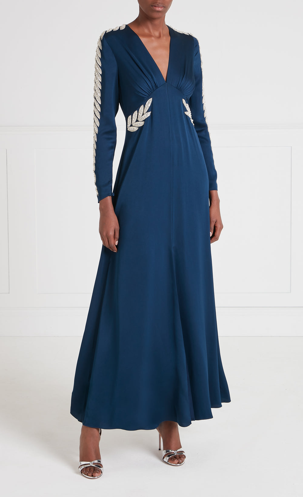 Vine Sleeved Gown - Midnight