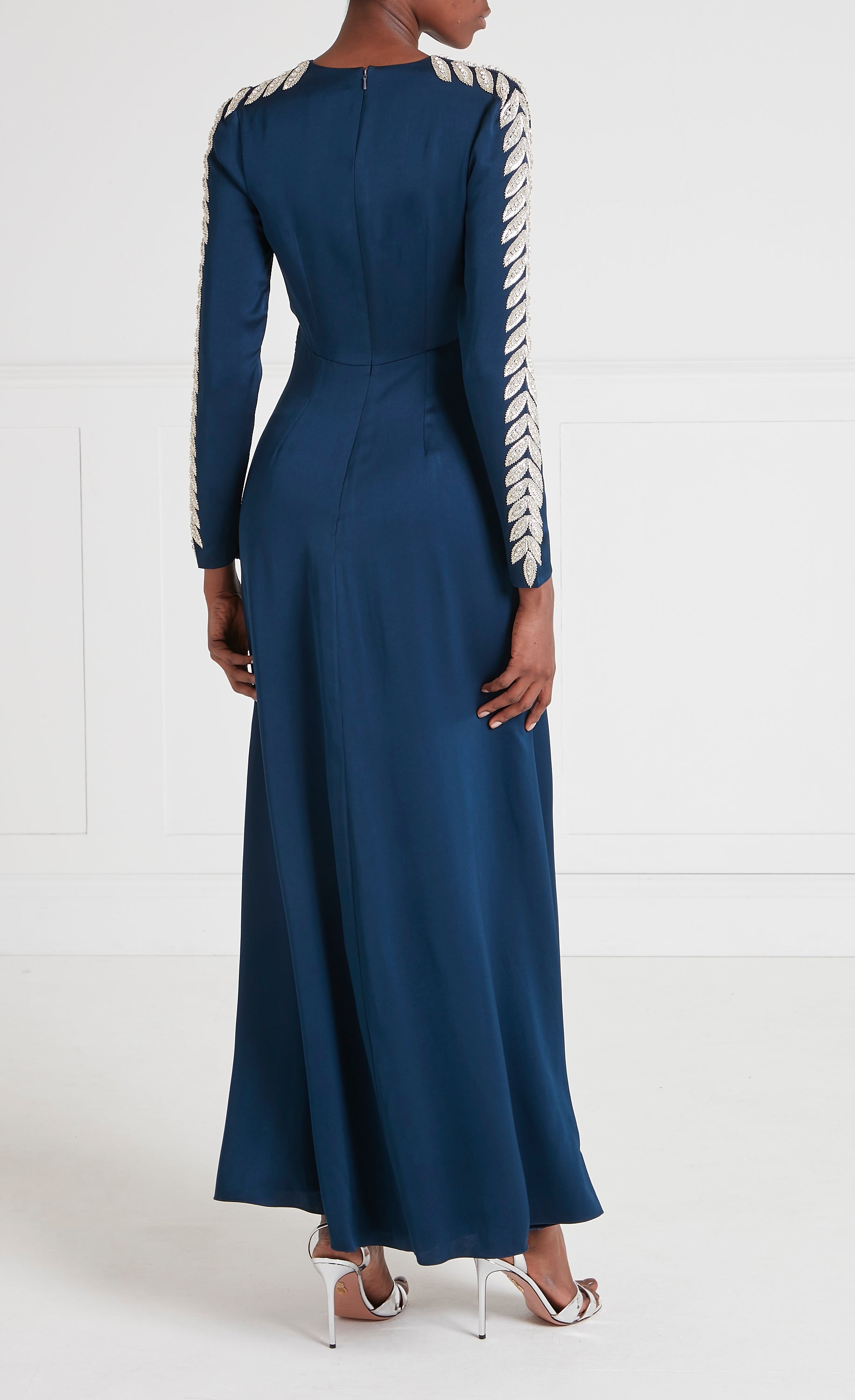Vine Sleeved Gown - Midnight