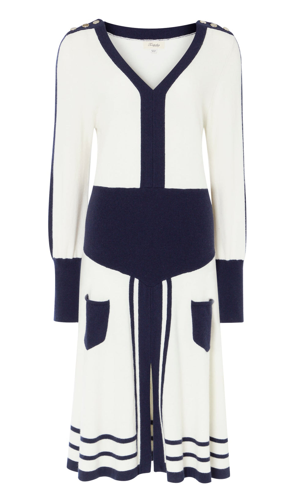 Bretton Knit Dress - Navy/Ivory
